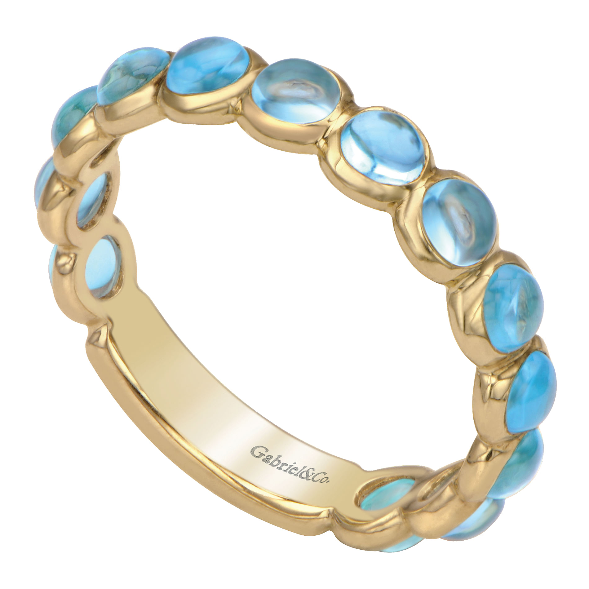 14k Yellow Gold Swiss Blue Topaz Stackable Ladies 14k Yellow Gold Swiss Blue Topaz Stackable Ladies
