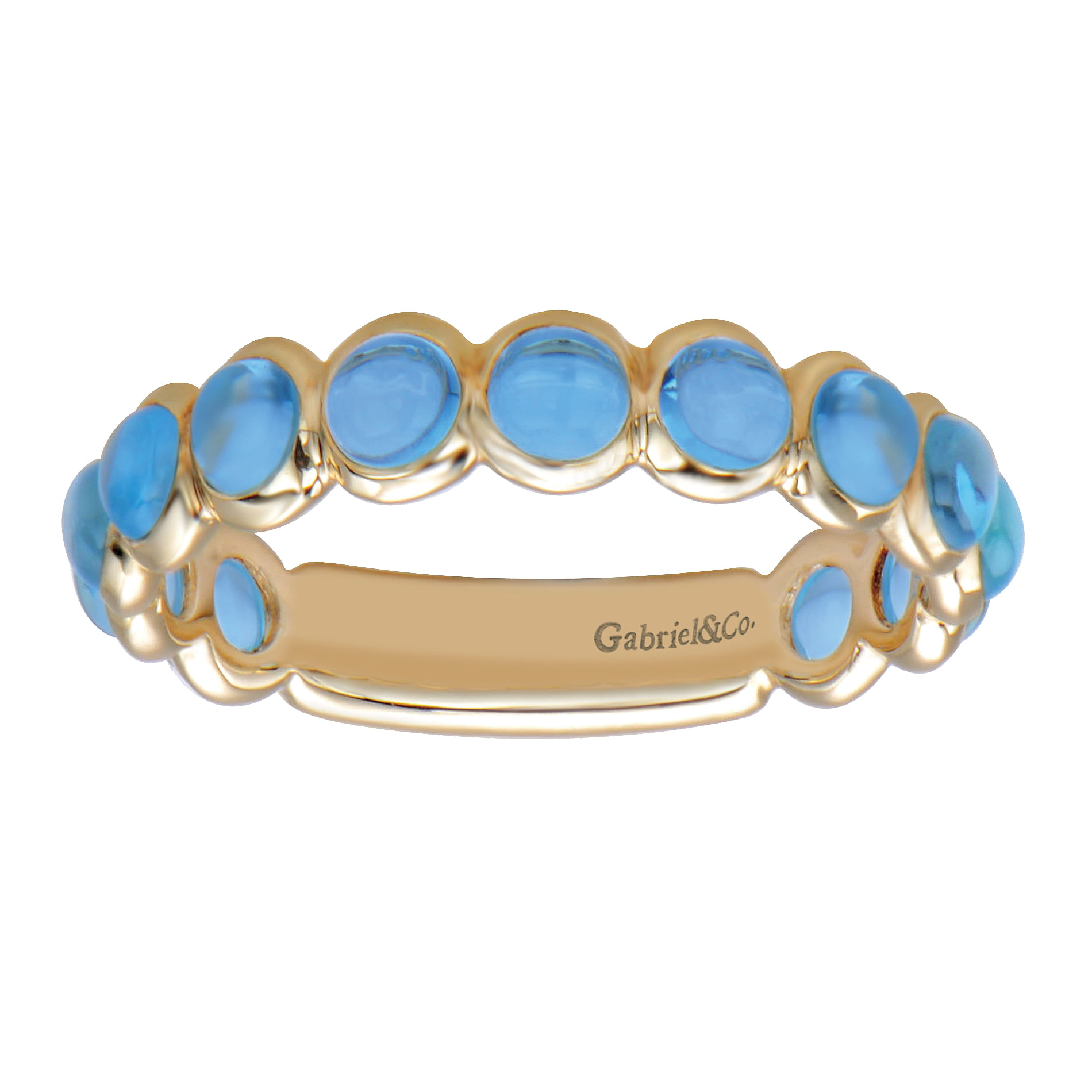 14k Yellow Gold Swiss Blue Topaz Stackable Ladies 14k Yellow Gold Swiss Blue Topaz Stackable Ladies