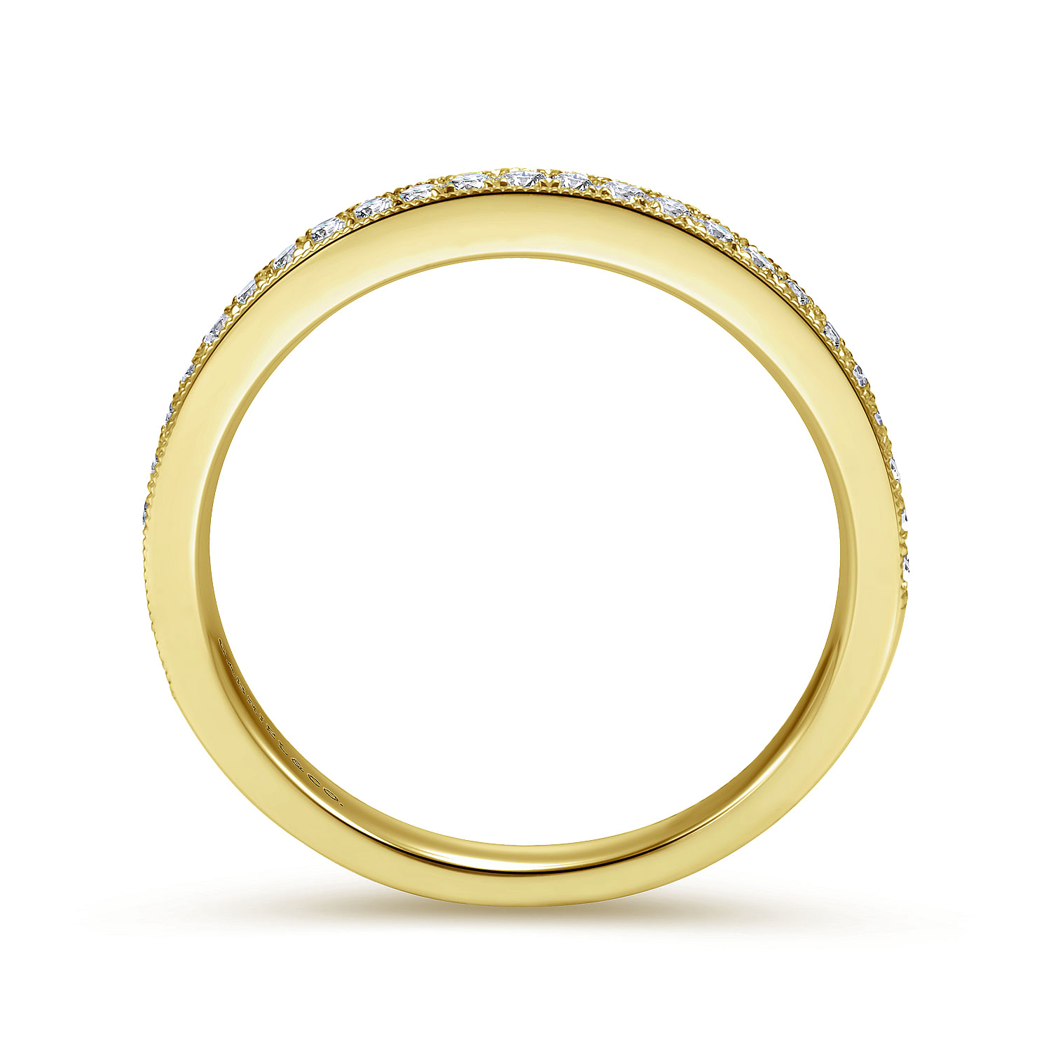 14k Yellow Gold Victorian Straight Wedding Band angle 2 14k Yellow Gold Victorian Straight Wedding Band angle 2