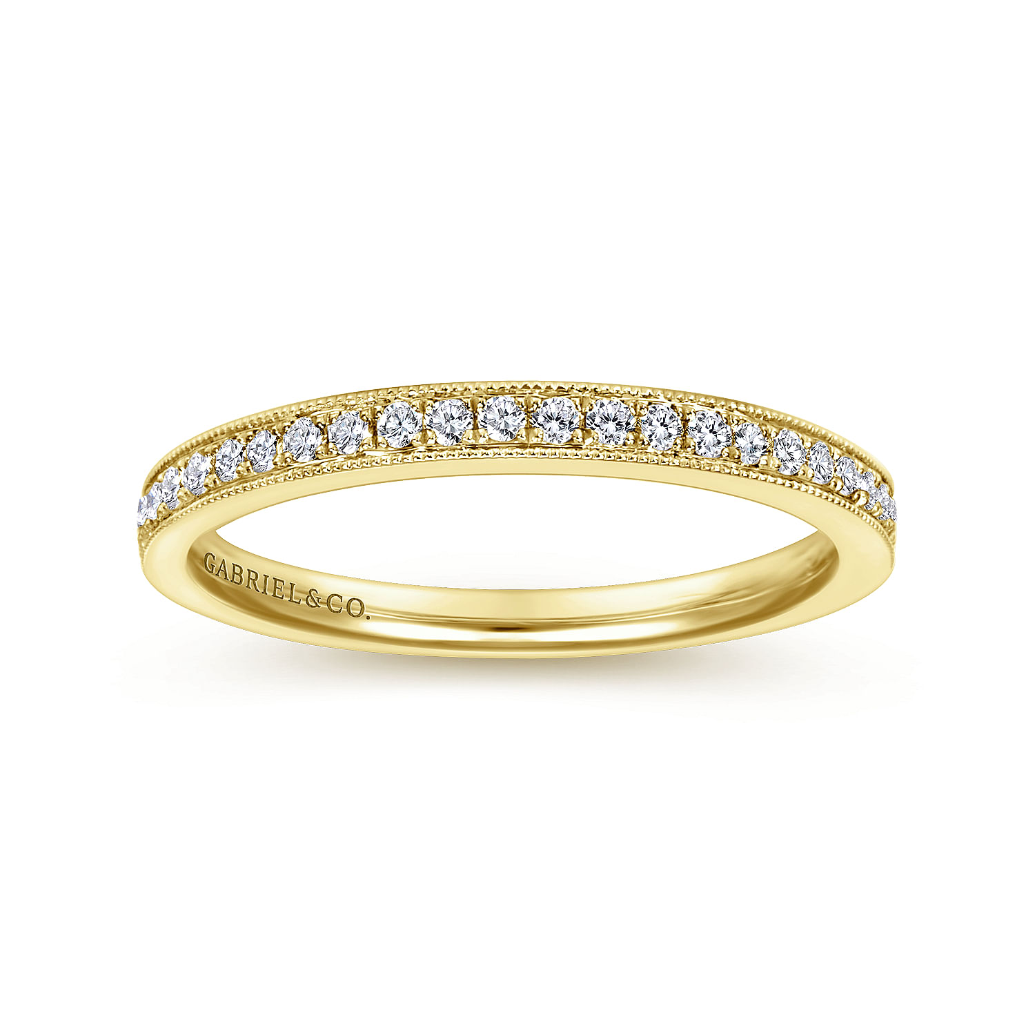 14k Yellow Gold Victorian Straight Wedding Band angle 5 14k Yellow Gold Victorian Straight Wedding Band angle 5