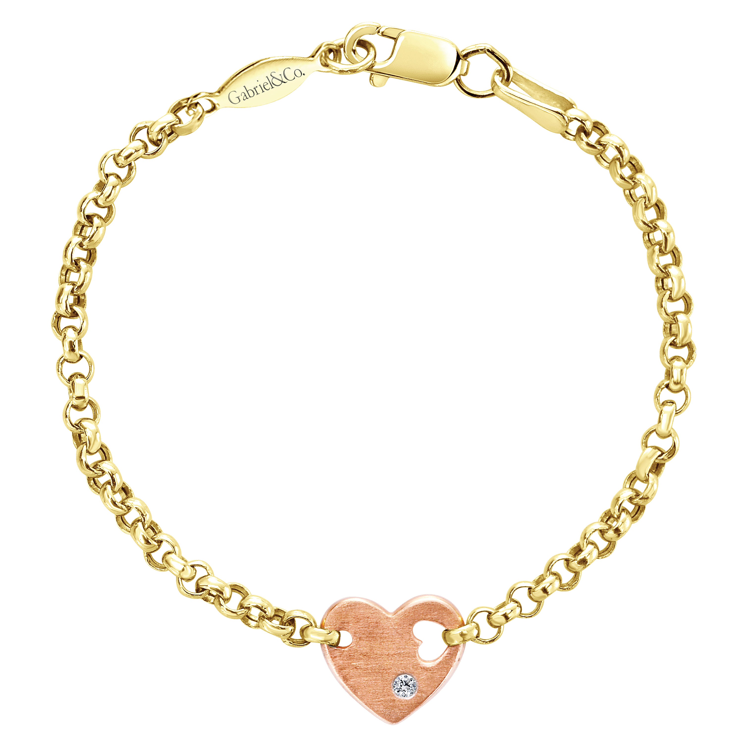 14k Yellow/pink Gold Diamond Heart 14k Yellow/pink Gold Diamond Heart