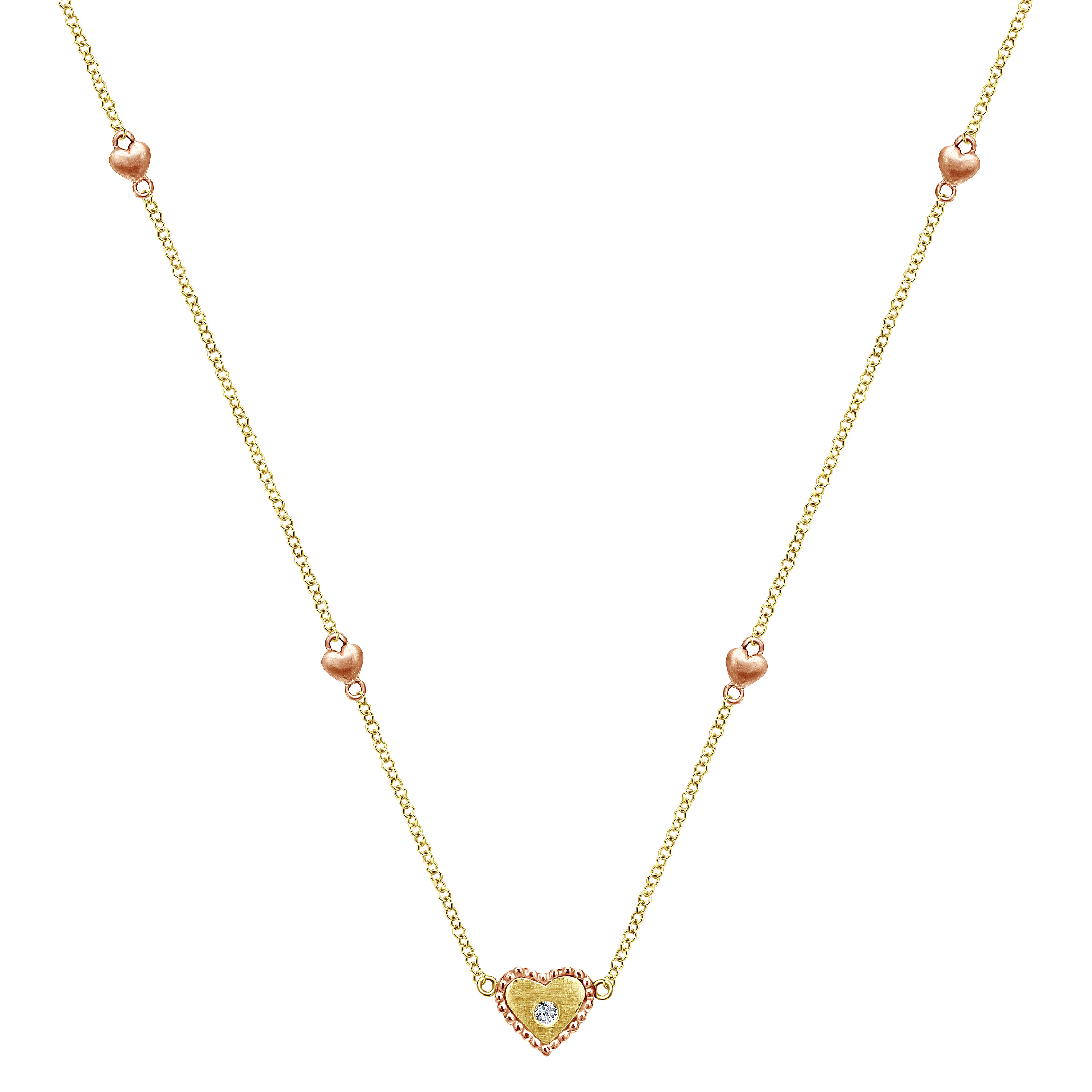 14k Yellow/pink Gold Diamond Heart 14k Yellow/pink Gold Diamond Heart