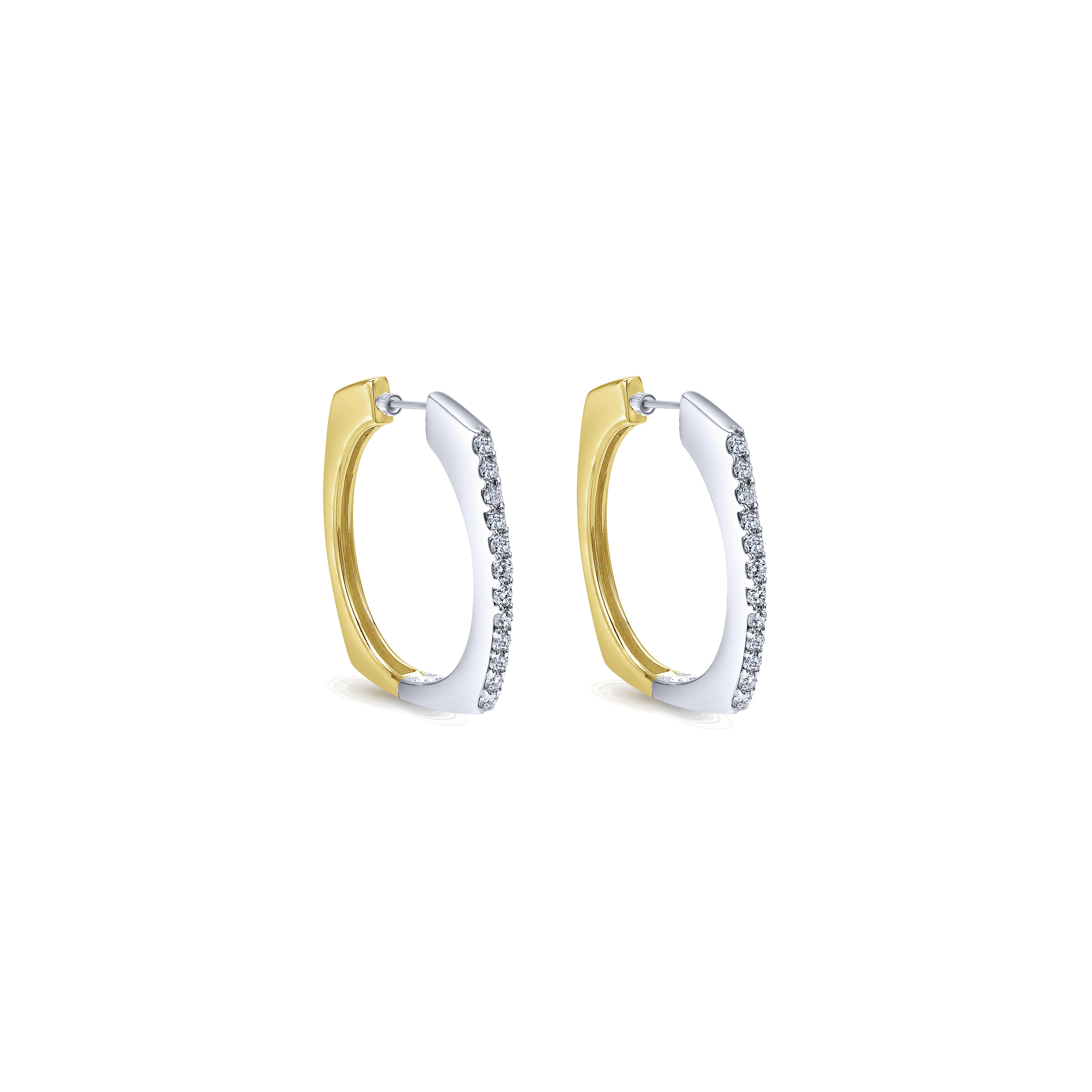 14k Yellow/white Gold Diamond Classic Hoop 14k Yellow/white Gold Diamond Classic Hoop
