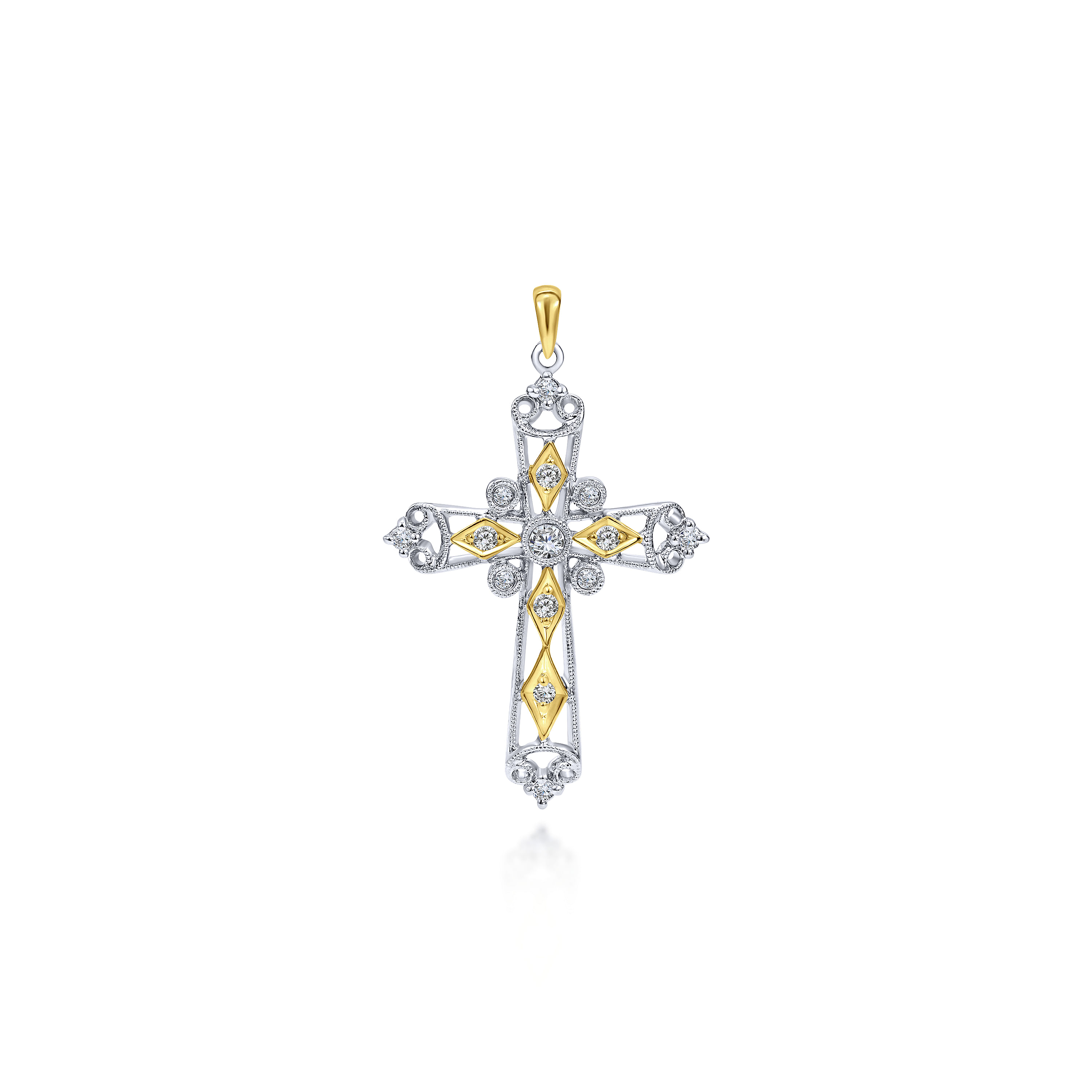 14k Yellow/white Gold Diamond Cross 14k Yellow/white Gold Diamond Cross