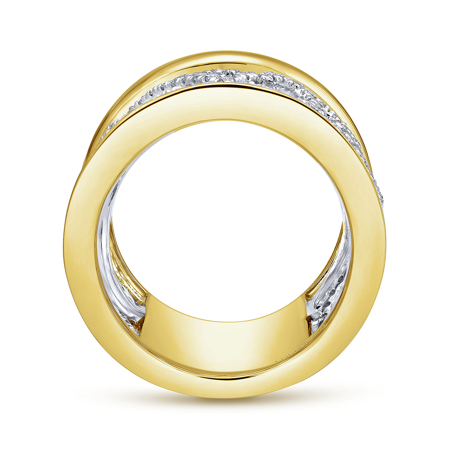 14k Yellow/white Gold Diamond Fancy Anniversary Band angle 2 14k Yellow/white Gold Diamond Fancy Anniversary Band angle 2