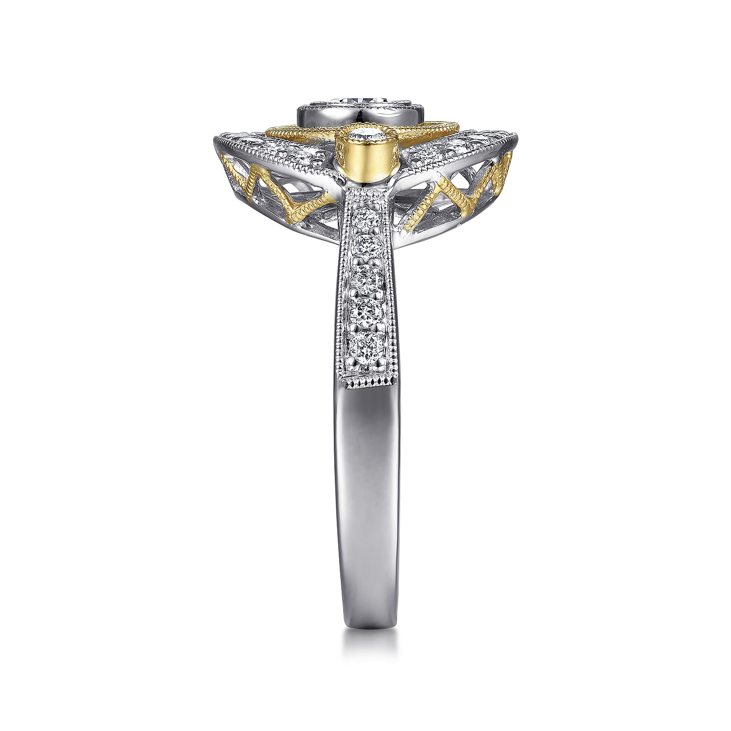 14k Yellow/white Gold Diamond Fashion Ladies 14k Yellow/white Gold Diamond Fashion Ladies