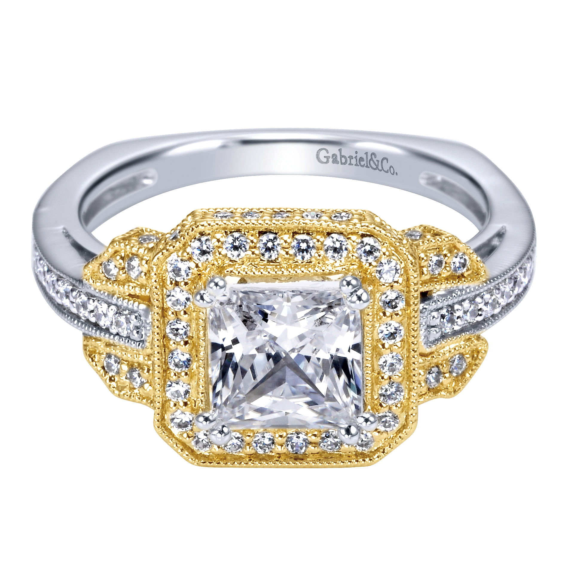 14k Yellow/white Gold Diamond Halo 14k Yellow/white Gold Diamond Halo