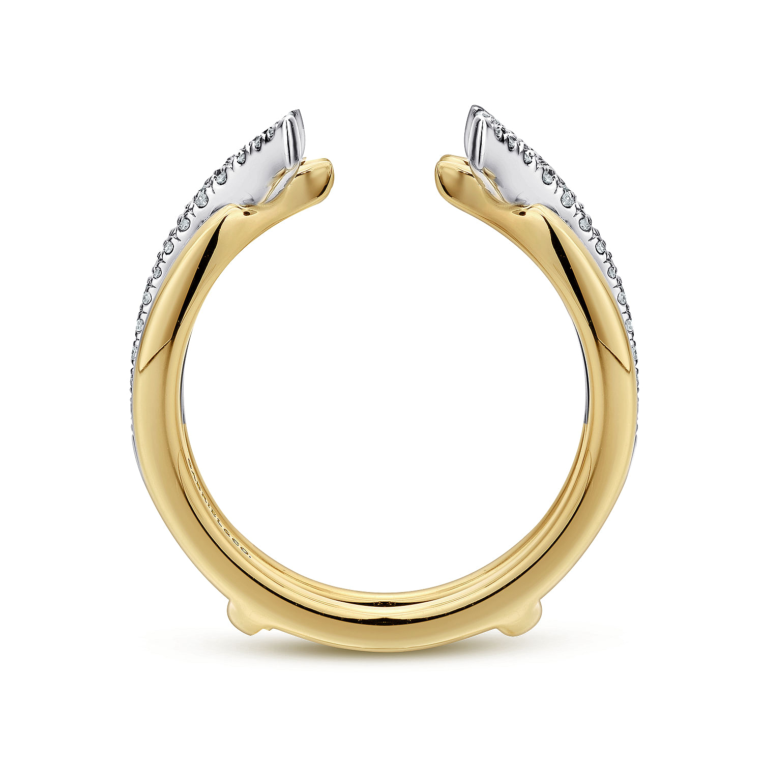 14k Yellow/white Gold Diamond Jacket Anniversary Band angle 2 14k Yellow/white Gold Diamond Jacket Anniversary Band angle 2