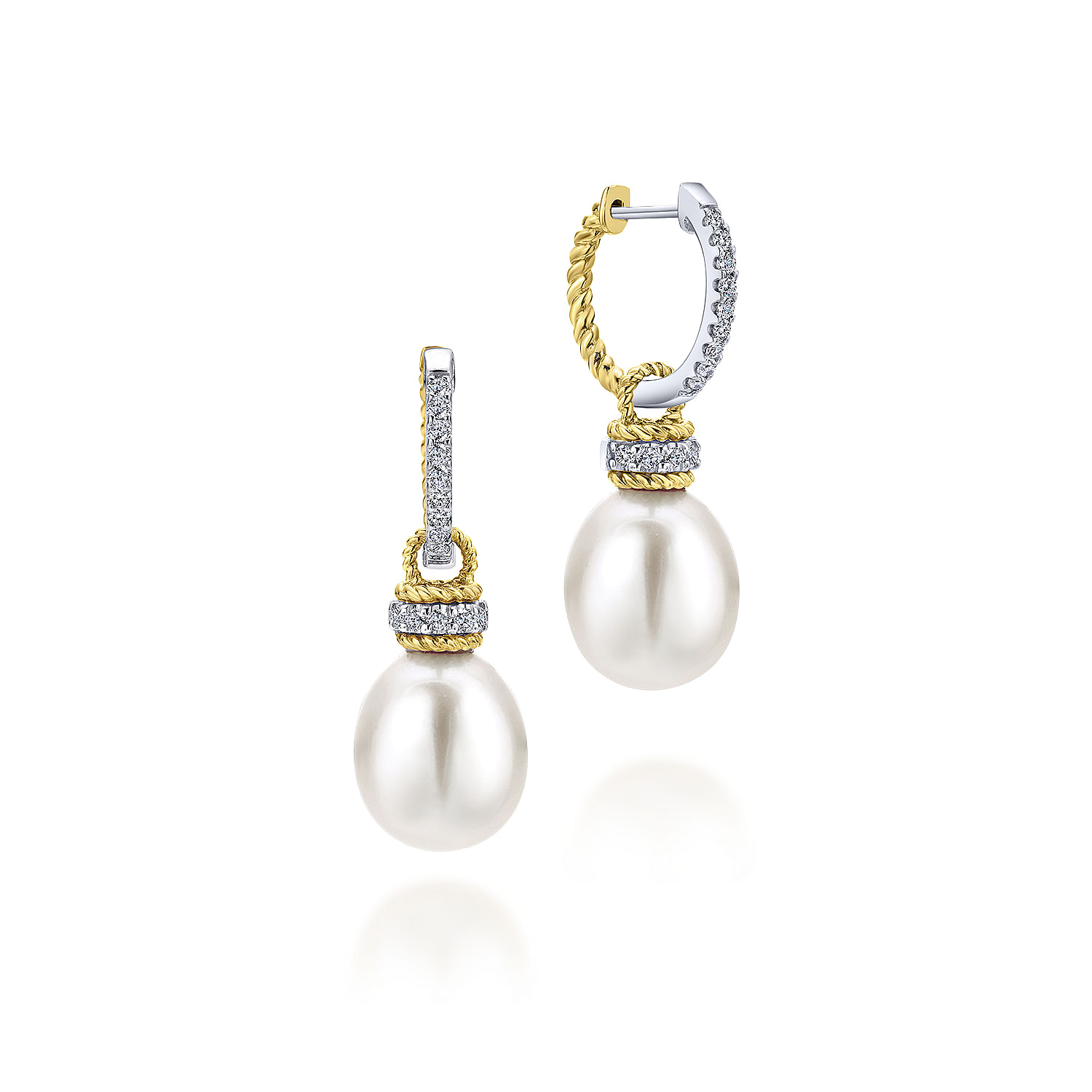 14k Yellow/white Gold Diamond Pearl Drop 14k Yellow/white Gold Diamond Pearl Drop