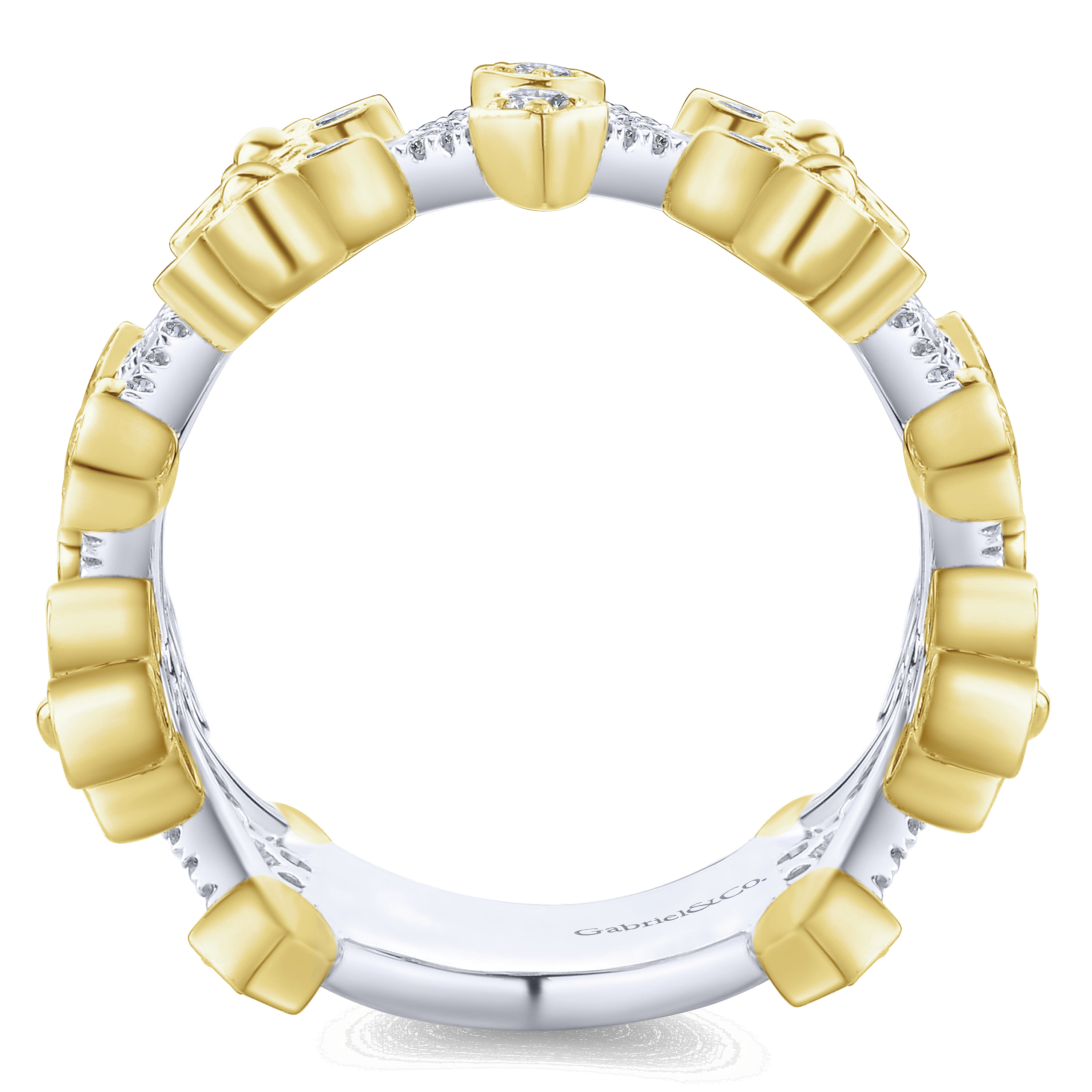 14k Yellow/white Gold Diamond Wide Band Ladies 14k Yellow/white Gold Diamond Wide Band Ladies