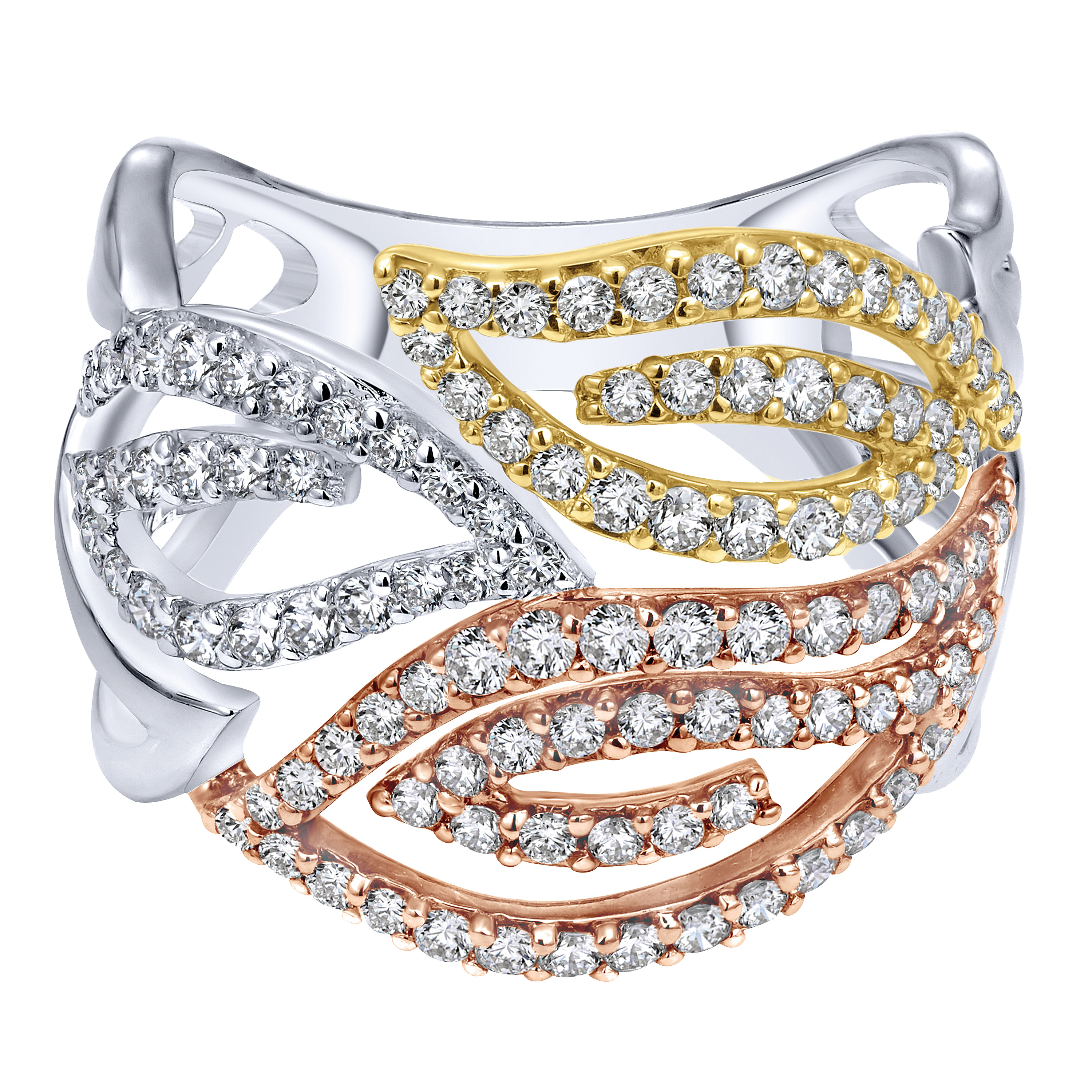 14k Yellow/white Gold Diamond Wide Band 14k Yellow/white Gold Diamond Wide Band