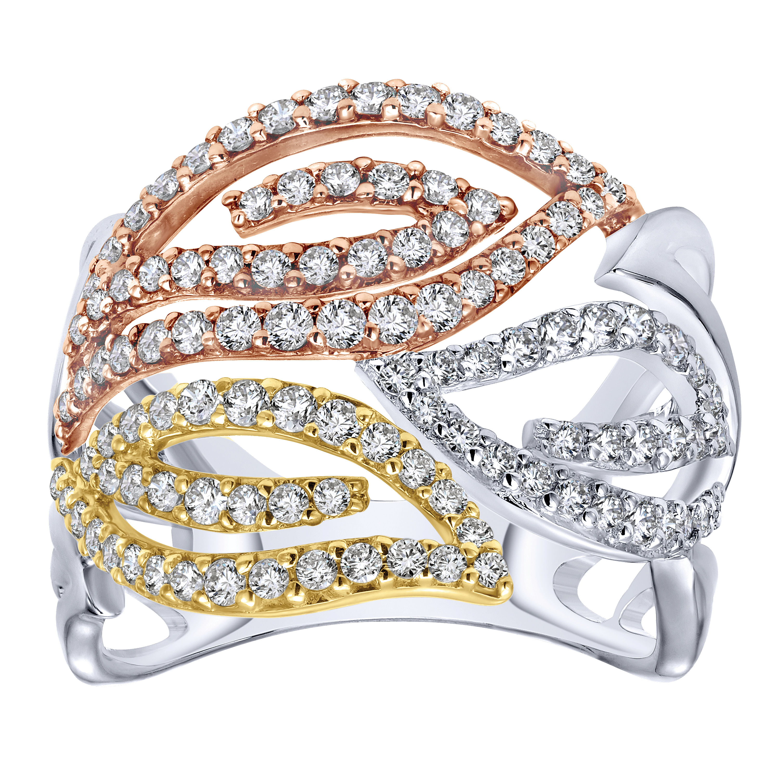 14k Yellow/white Gold Diamond Wide Band Ladies 14k Yellow/white Gold Diamond Wide Band Ladies