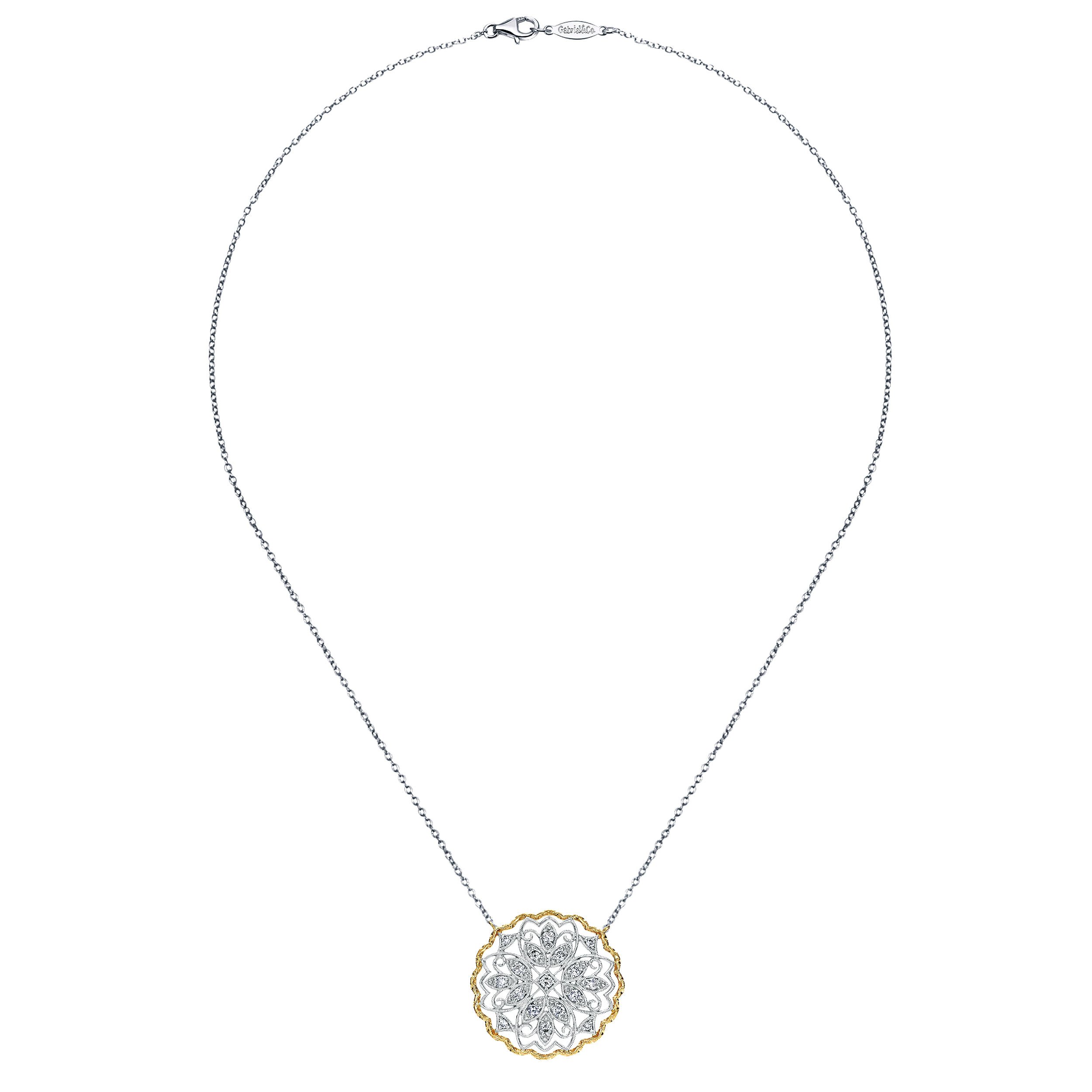 14k Yellow/white Gold Flirtation Fashion Necklace angle 2 14k Yellow/white Gold Flirtation Fashion Necklace angle 2