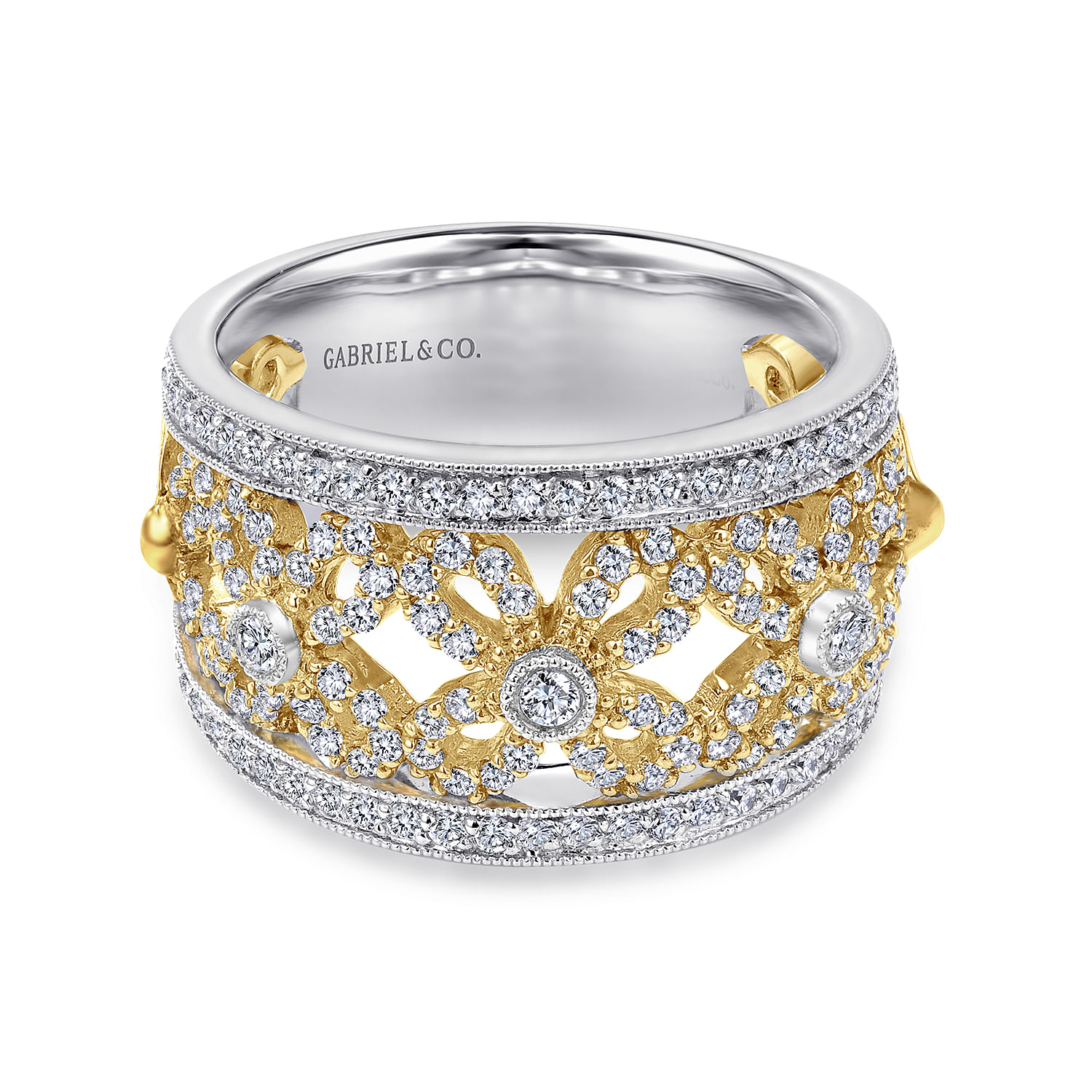 14k Yellow/white Gold Wide Band 14k Yellow/white Gold Wide Band
