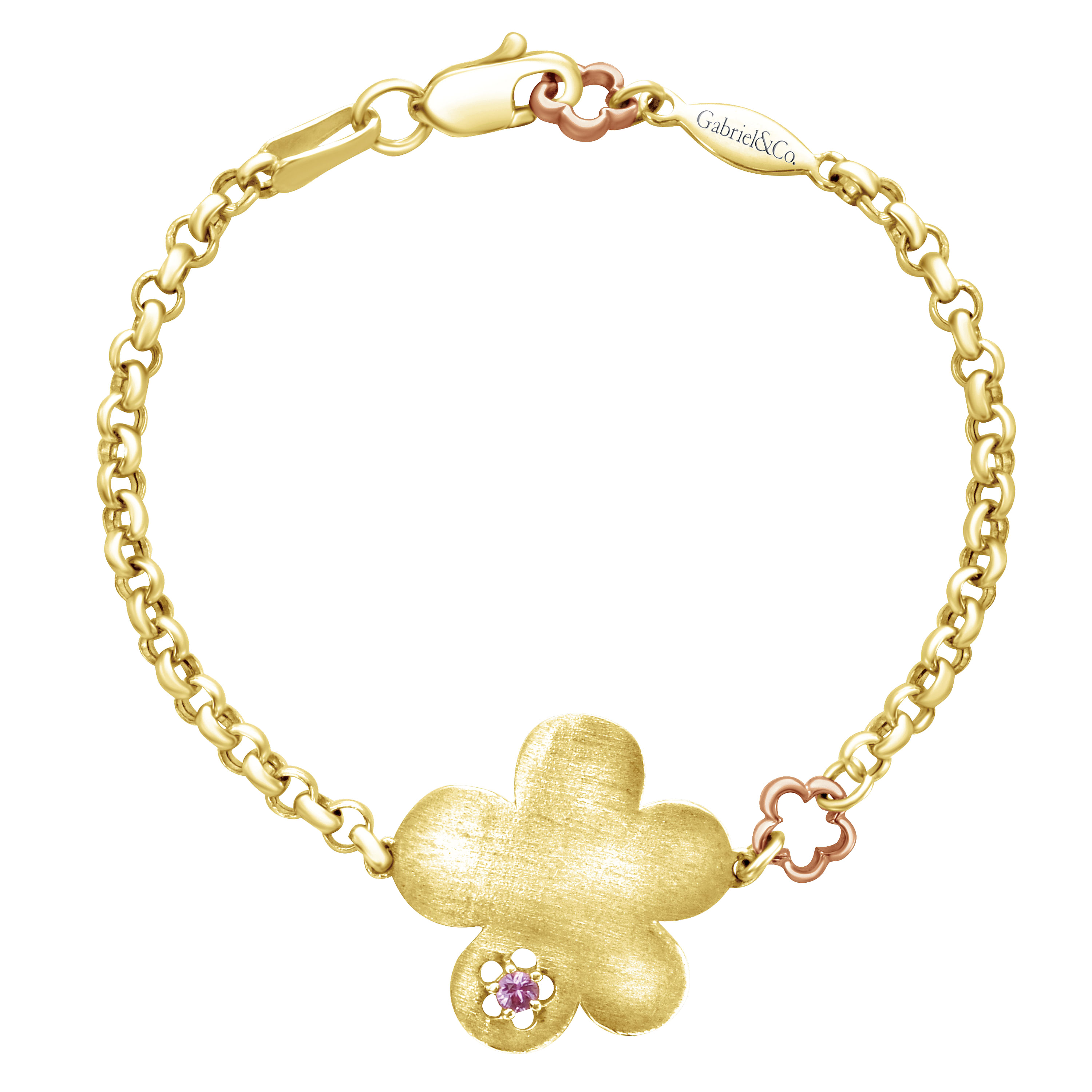 14k Yellow/white Gold Pink Sapphire Chain 14k Yellow/white Gold Pink Sapphire Chain