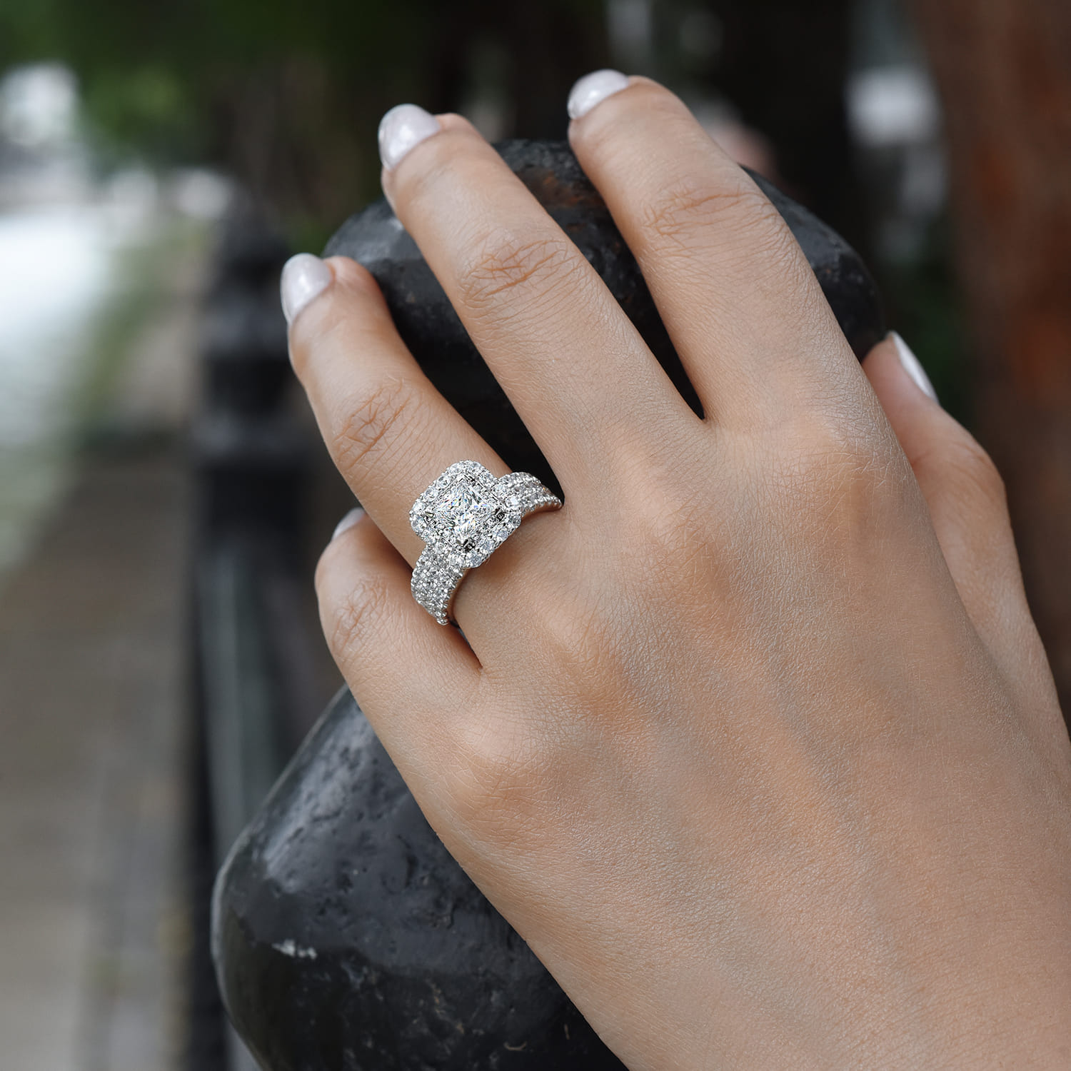 princes cut diamond rings