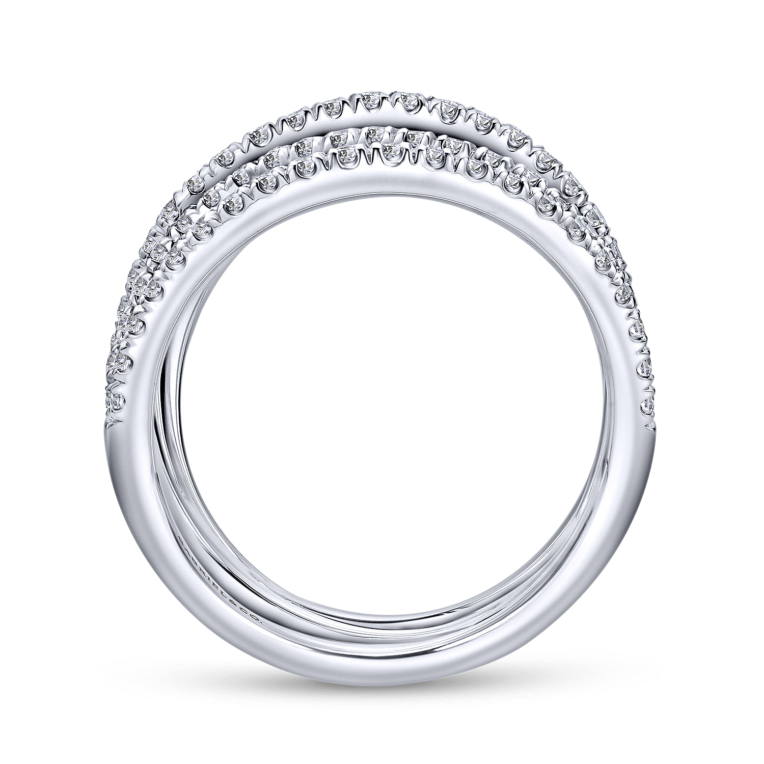 18k Curved White Gold Pave Diamond Wide Band Ladies 18k Curved White Gold Pave Diamond Wide Band Ladies