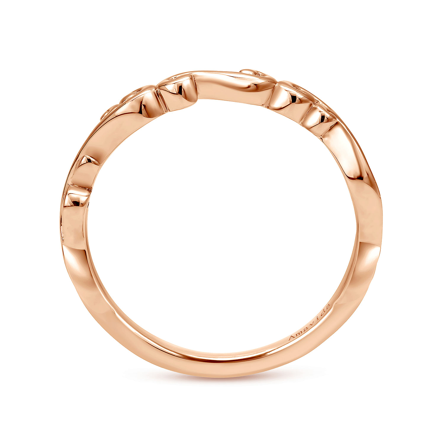 18k Pink Gold Curved Wedding Band angle 2 18k Pink Gold Curved Wedding Band angle 2