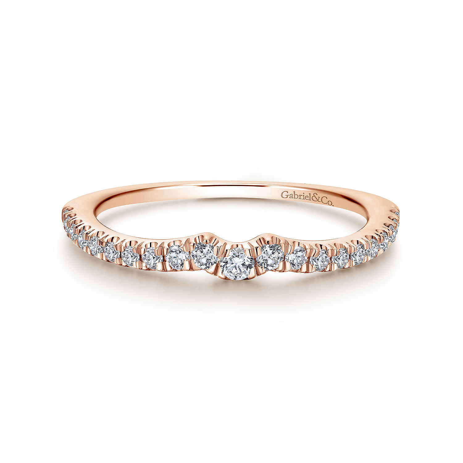 18k Pink Gold Diamond Curved 18k Pink Gold Diamond Curved