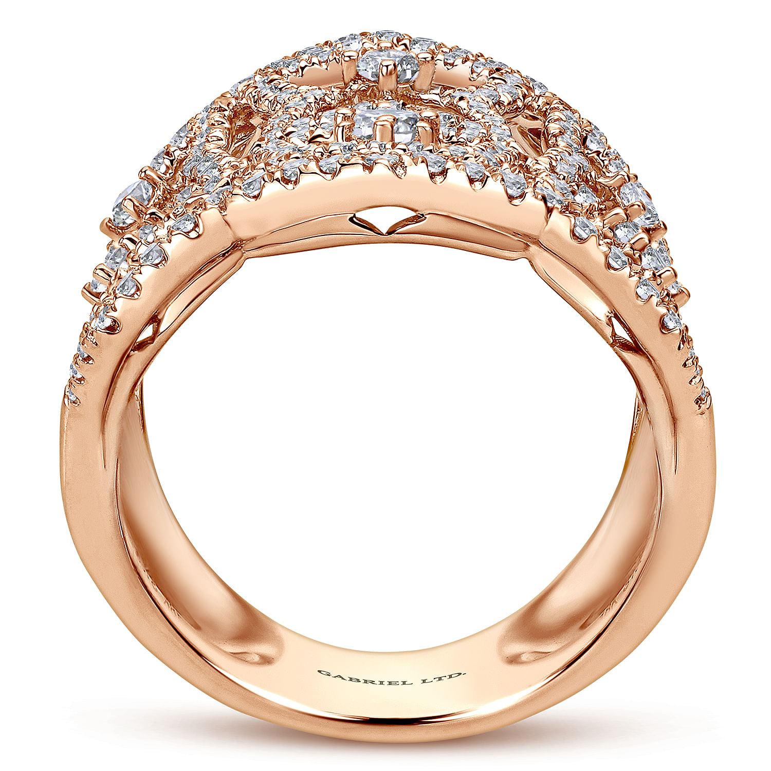 18k Pink Gold Diamond Statement Ladies 18k Pink Gold Diamond Statement Ladies