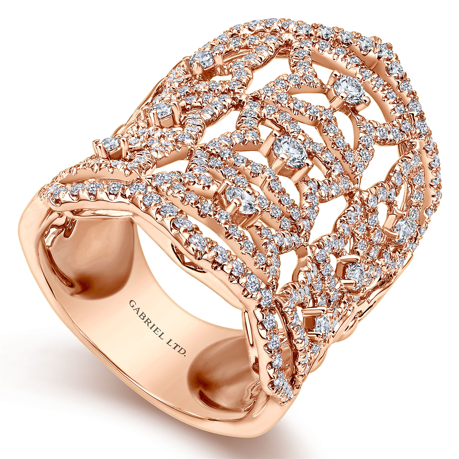 18k Pink Gold Diamond Statement Ladies 18k Pink Gold Diamond Statement Ladies
