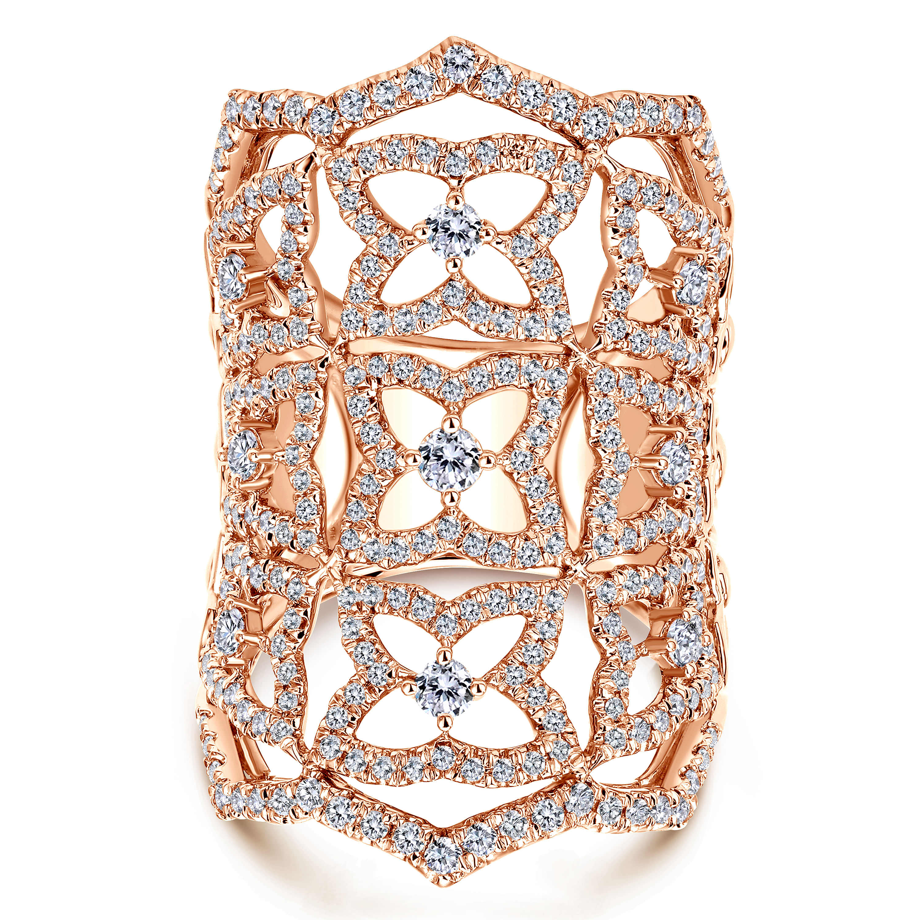 18k Pink Gold Diamond Statement Ladies 18k Pink Gold Diamond Statement Ladies