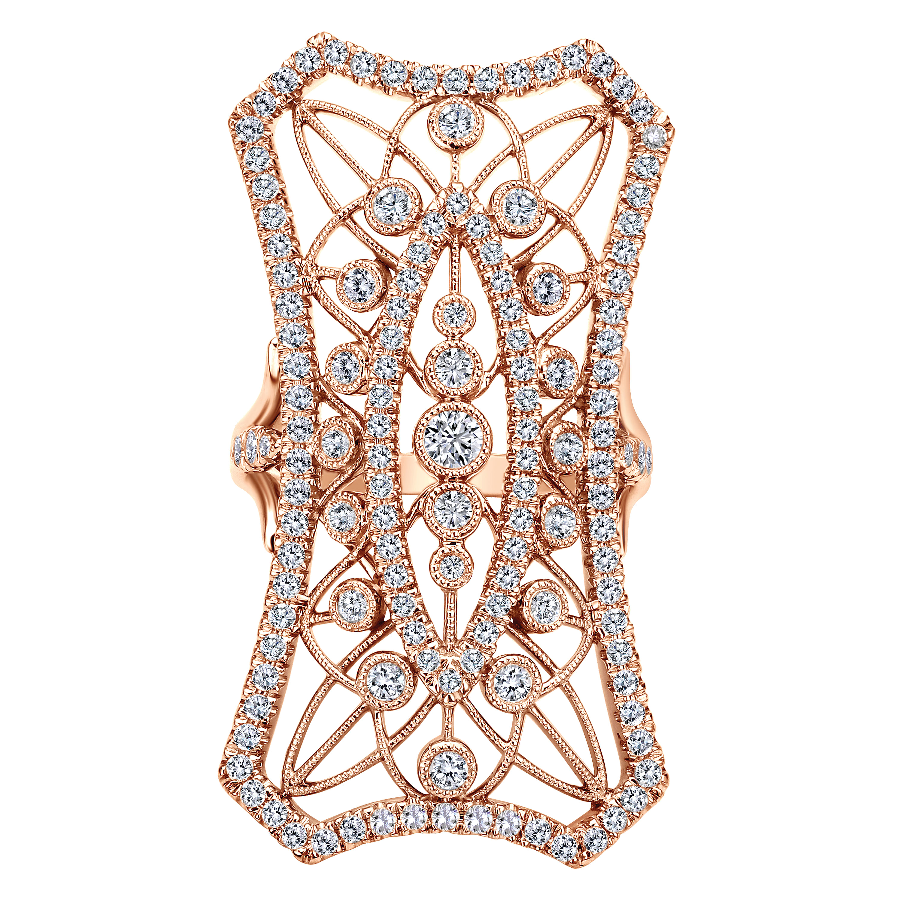 18k Pink Gold Pave Diamond Lattice Fashion 18k Pink Gold Pave Diamond Lattice Fashion