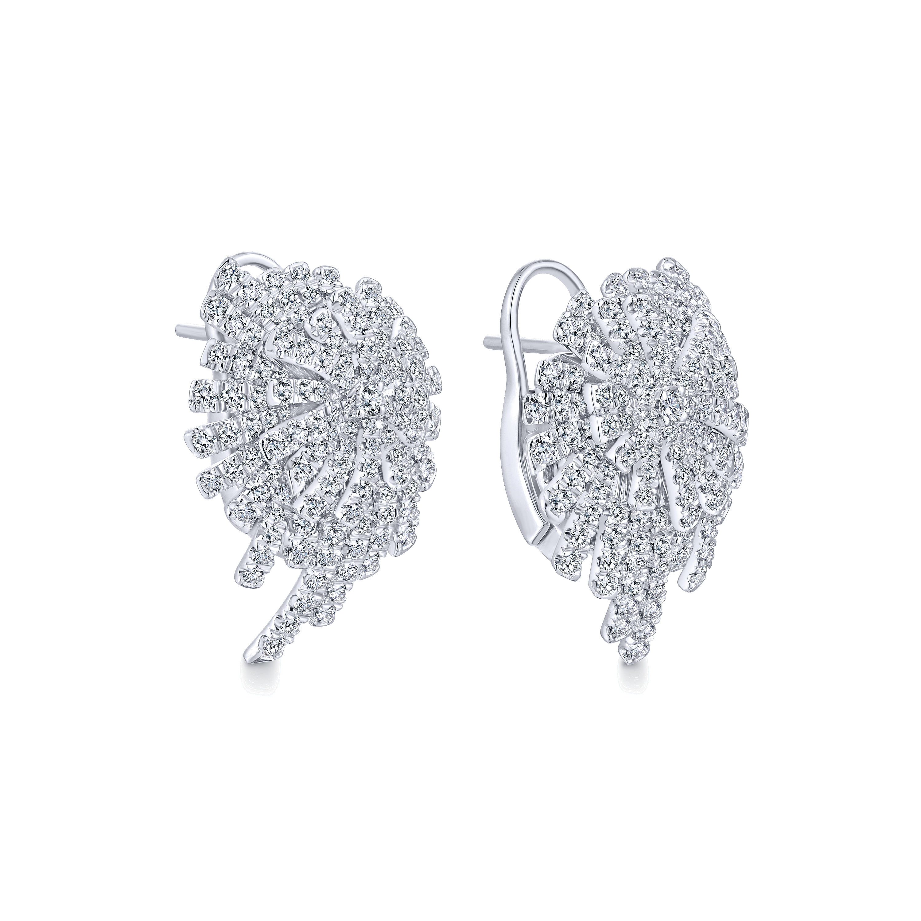18k White Gold Art Moderne Stud Earrings angle 2 18k White Gold Art Moderne Stud Earrings angle 2