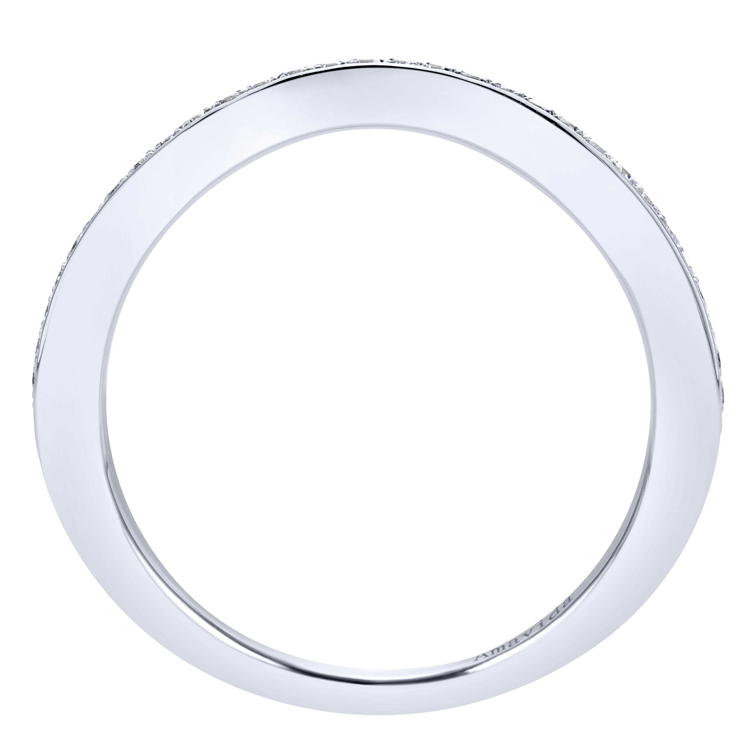 18k White Gold Contemporary Curved Wedding Band angle 2 18k White Gold Contemporary Curved Wedding Band angle 2