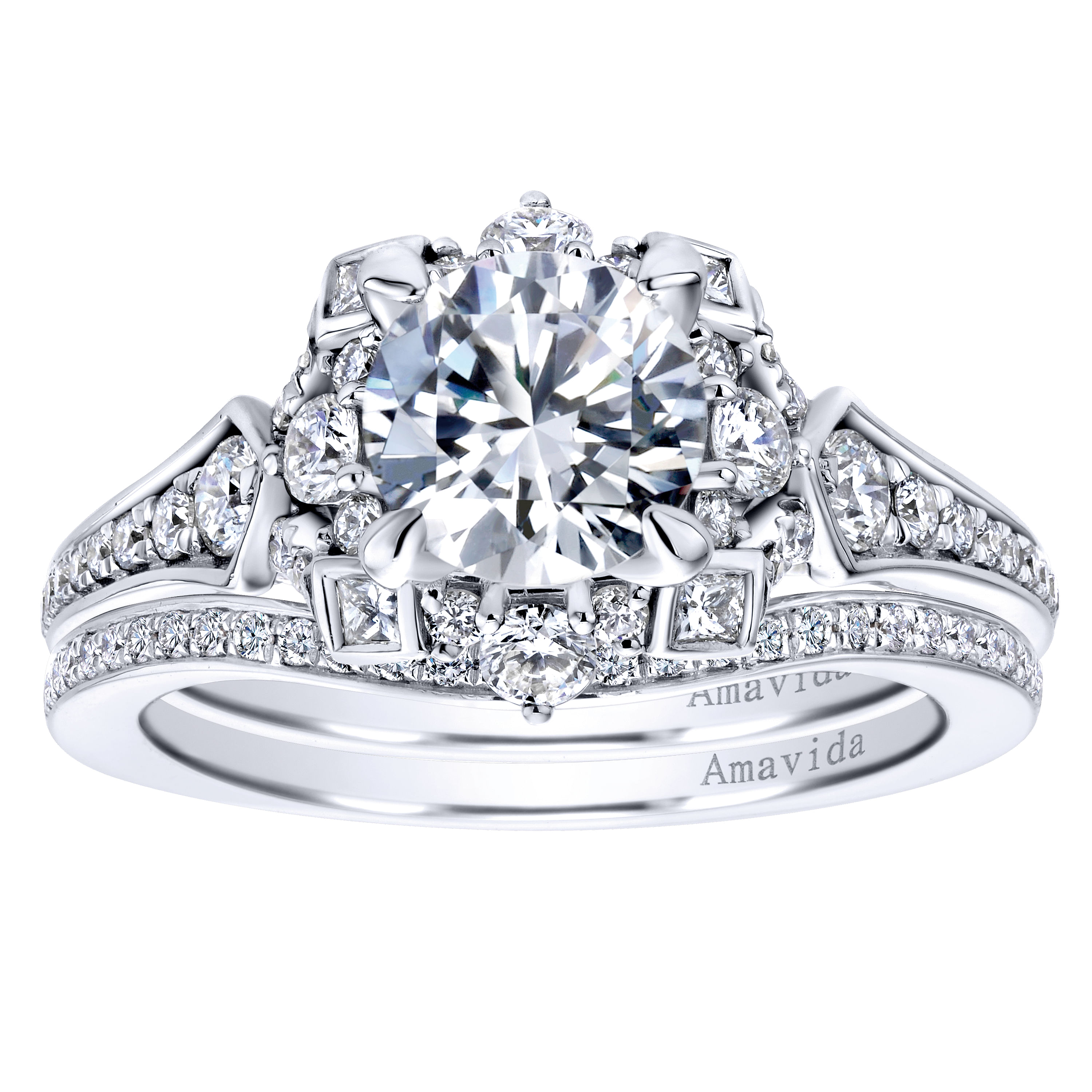18k White Gold Contemporary Curved Wedding Band angle 4 18k White Gold Contemporary Curved Wedding Band angle 4