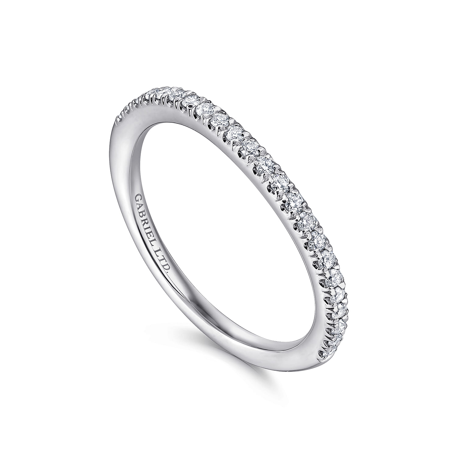 unturned ring wedding Wedding White Gold 18k Curved Contemporary Band