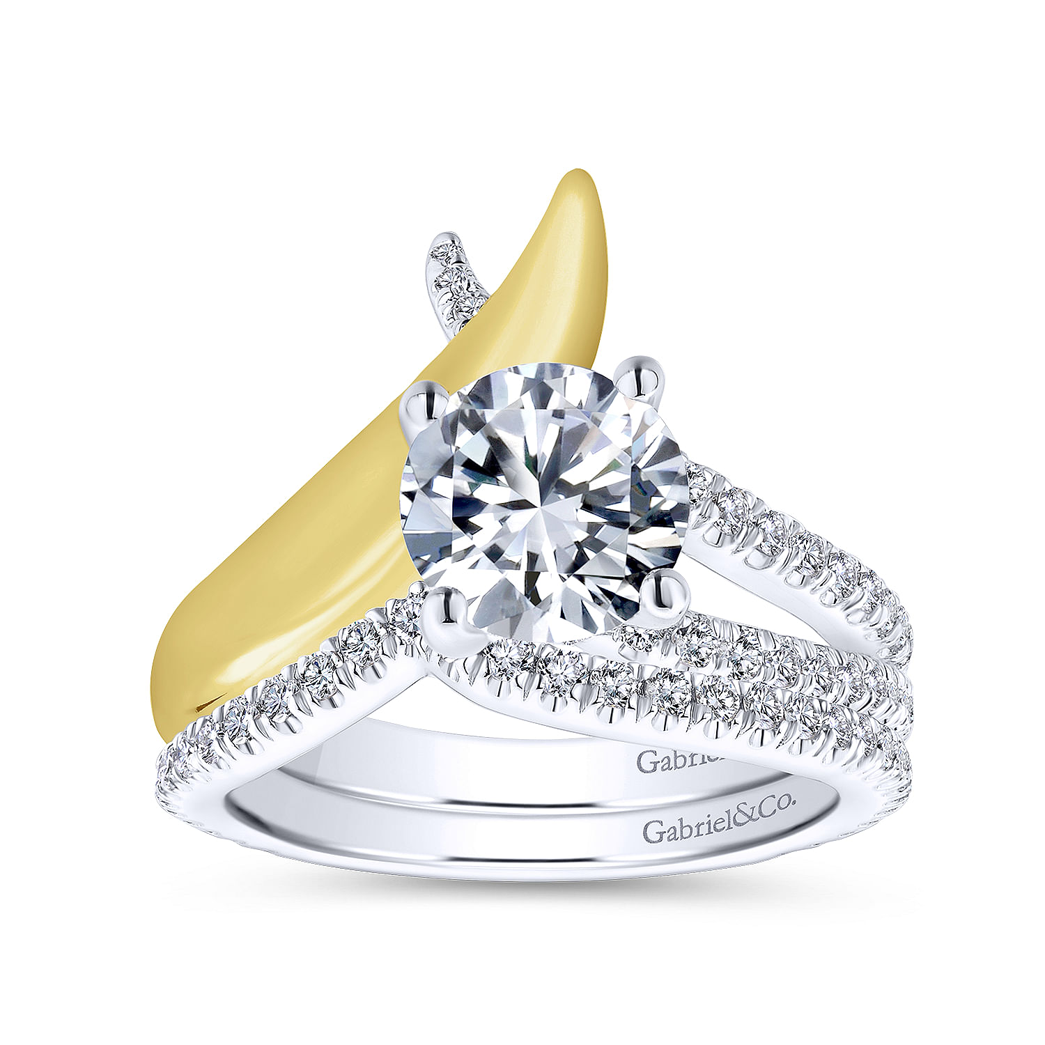 18k White Gold Contemporary Curved Wedding Band angle 4 18k White Gold Contemporary Curved Wedding Band angle 4