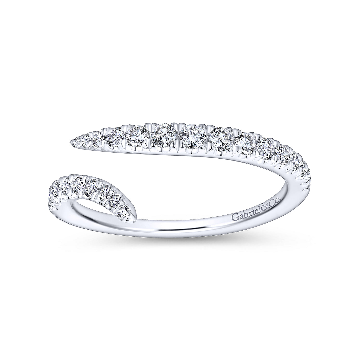 18k White Gold Contemporary Curved Wedding Band angle 5 18k White Gold Contemporary Curved Wedding Band angle 5