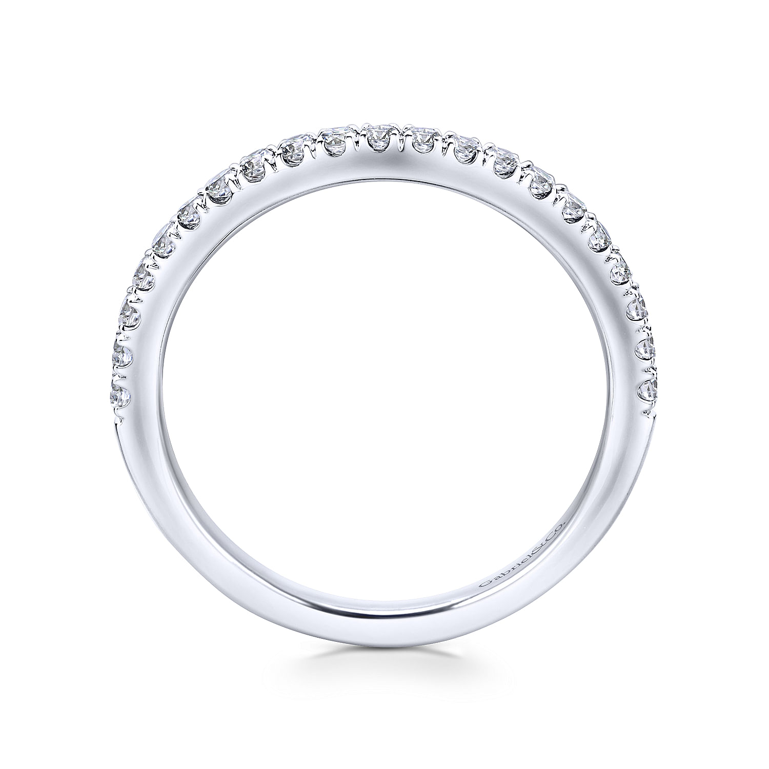 18k White Gold Contemporary Curved Wedding Band angle 2 18k White Gold Contemporary Curved Wedding Band angle 2
