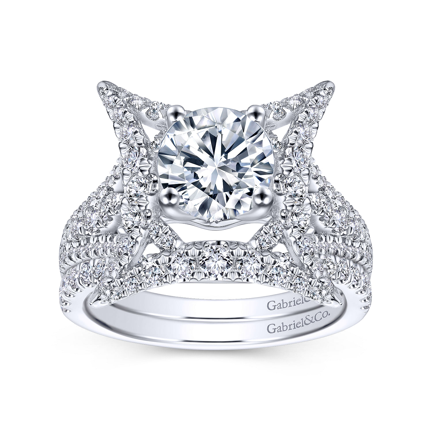 18k White Gold Contemporary Curved Wedding Band angle 4 18k White Gold Contemporary Curved Wedding Band angle 4