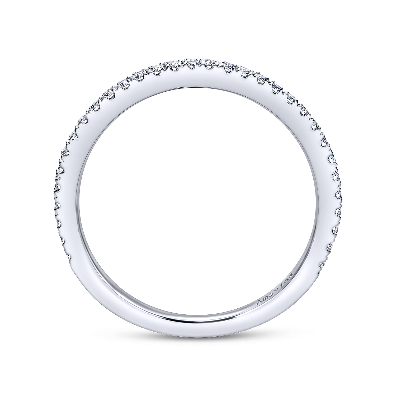 18k White Gold Contemporary Curved Wedding Band angle 2 18k White Gold Contemporary Curved Wedding Band angle 2