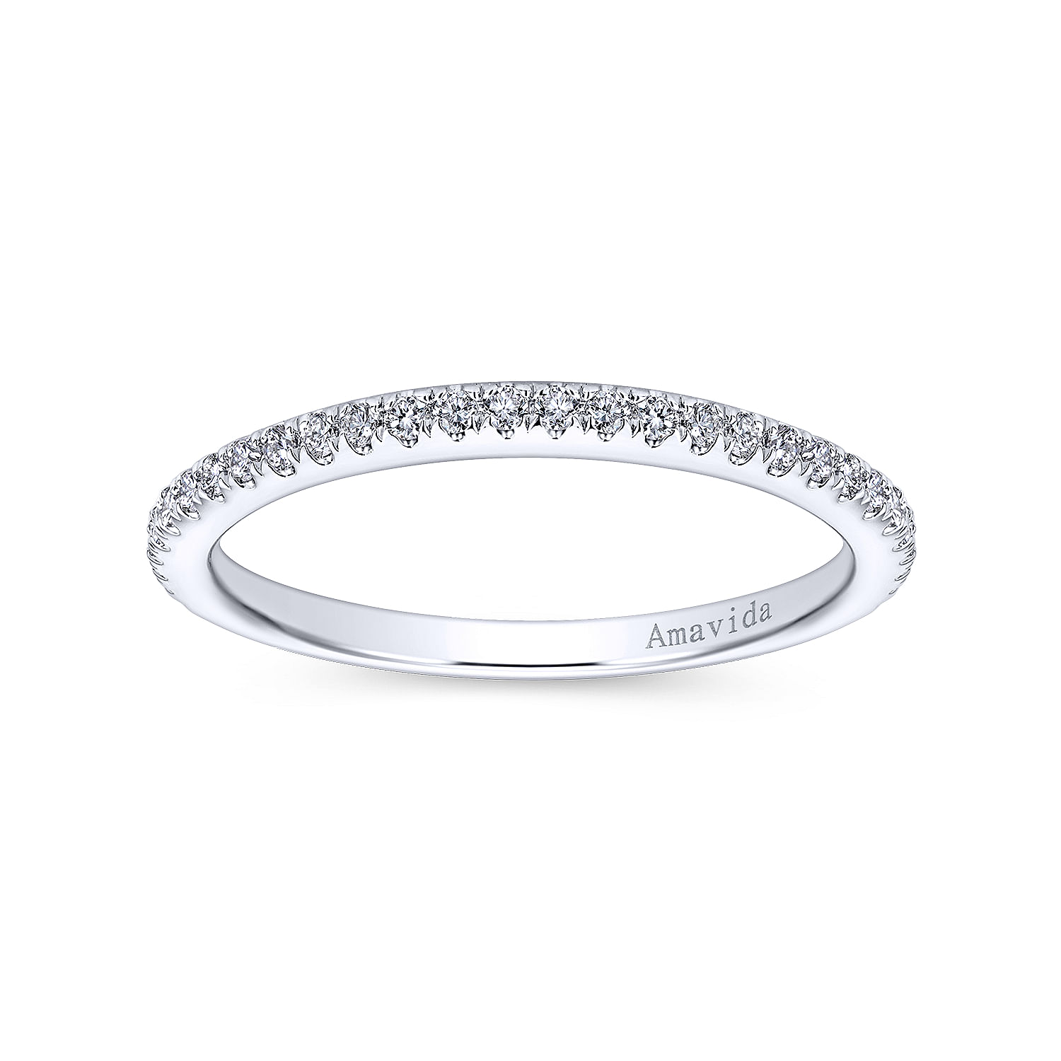 18k White Gold Contemporary Curved Wedding Band angle 5 18k White Gold Contemporary Curved Wedding Band angle 5