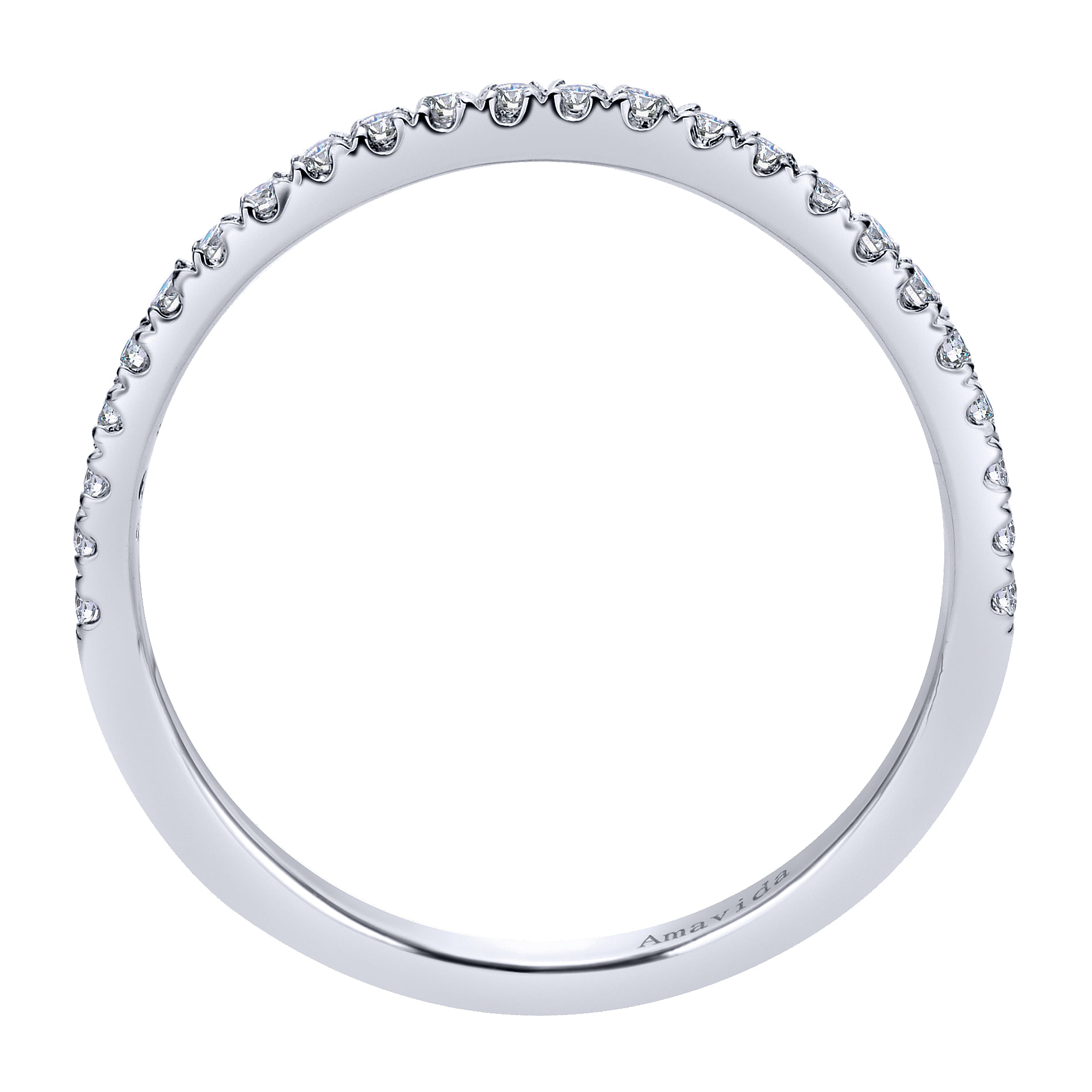 18k White Gold Contemporary Curved Wedding Band angle 2 18k White Gold Contemporary Curved Wedding Band angle 2