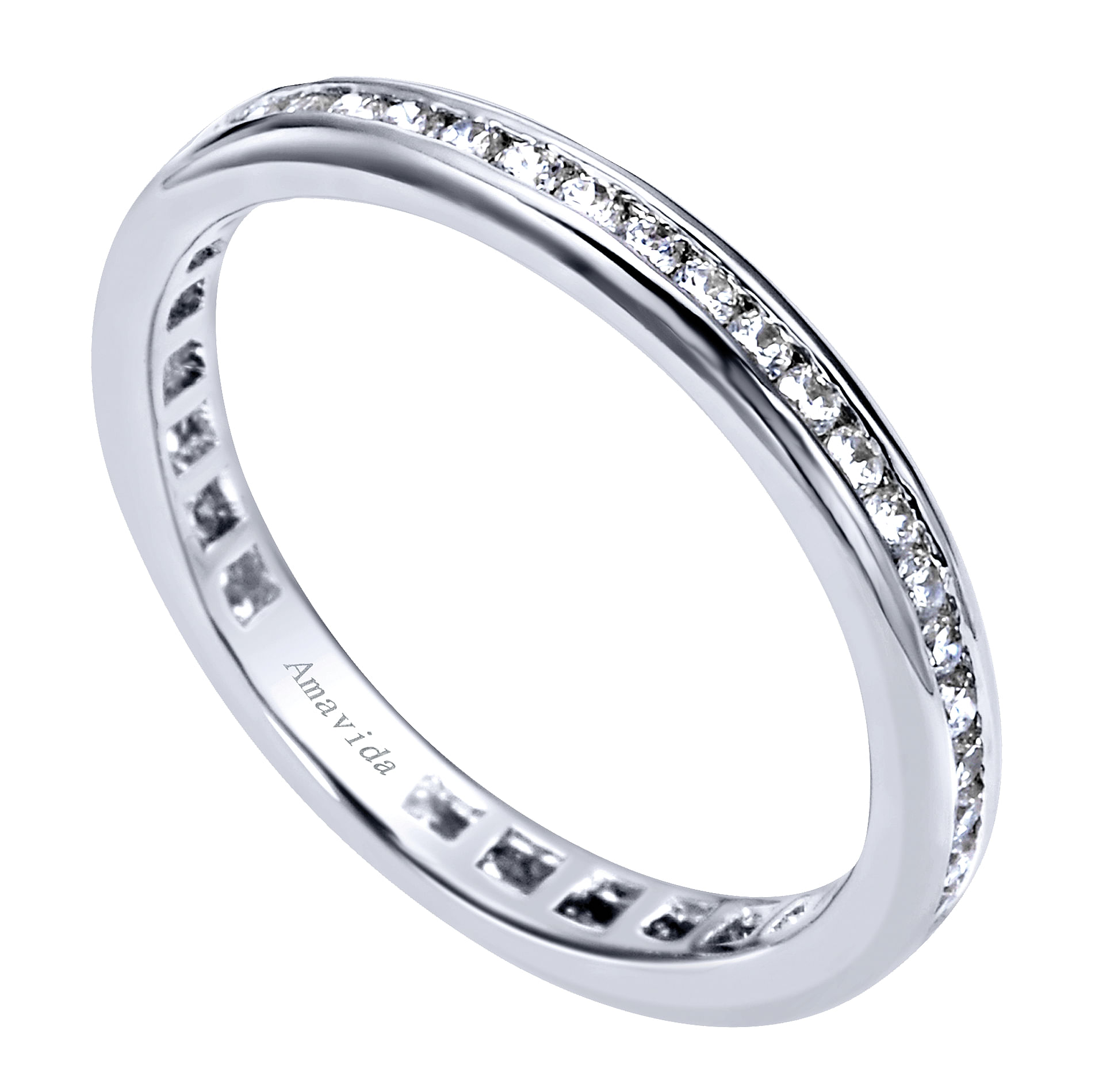18k White Gold Contemporary Eternity Wedding Band angle 3 18k White Gold Contemporary Eternity Wedding Band angle 3