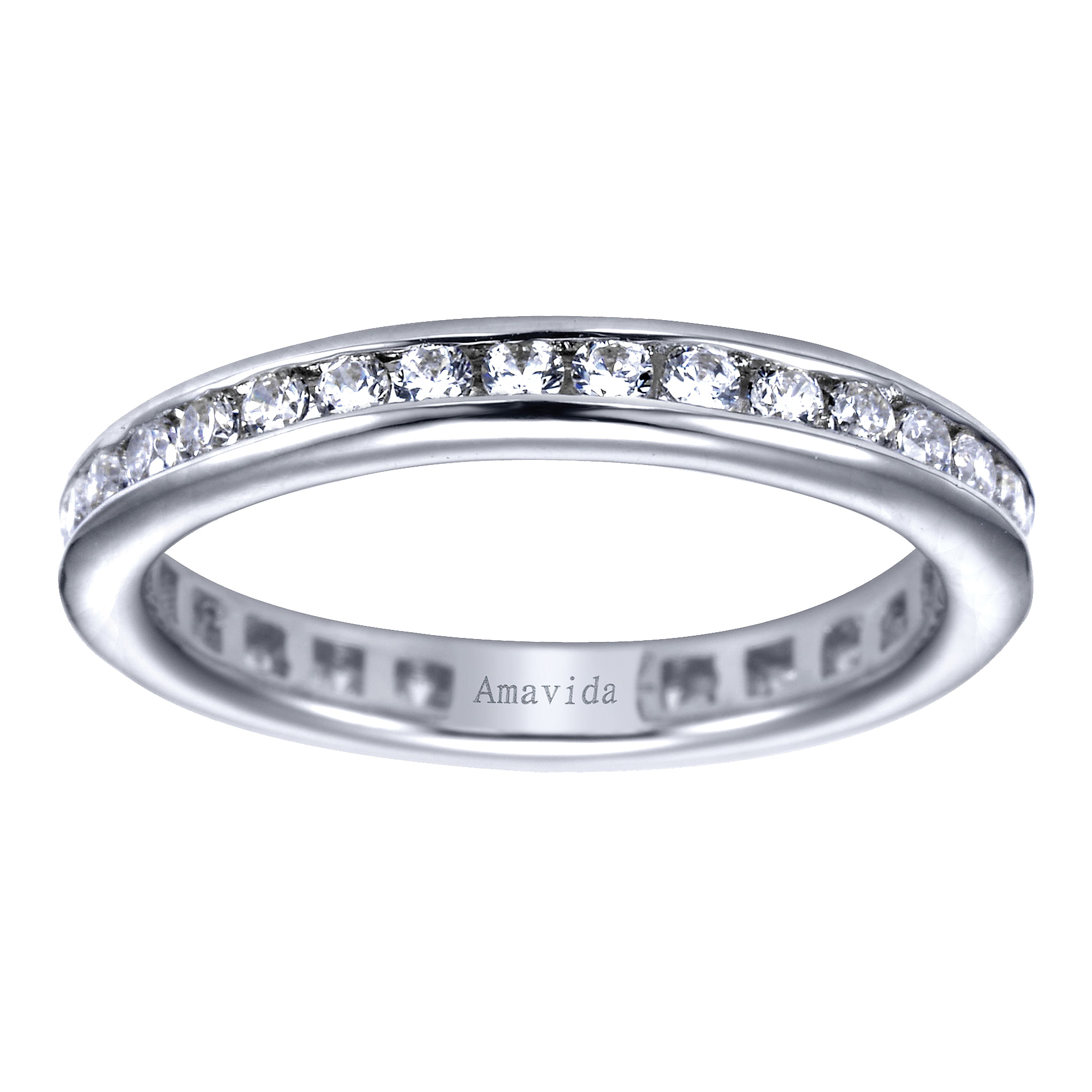 18k White Gold Contemporary Eternity Wedding Band angle 5 18k White Gold Contemporary Eternity Wedding Band angle 5