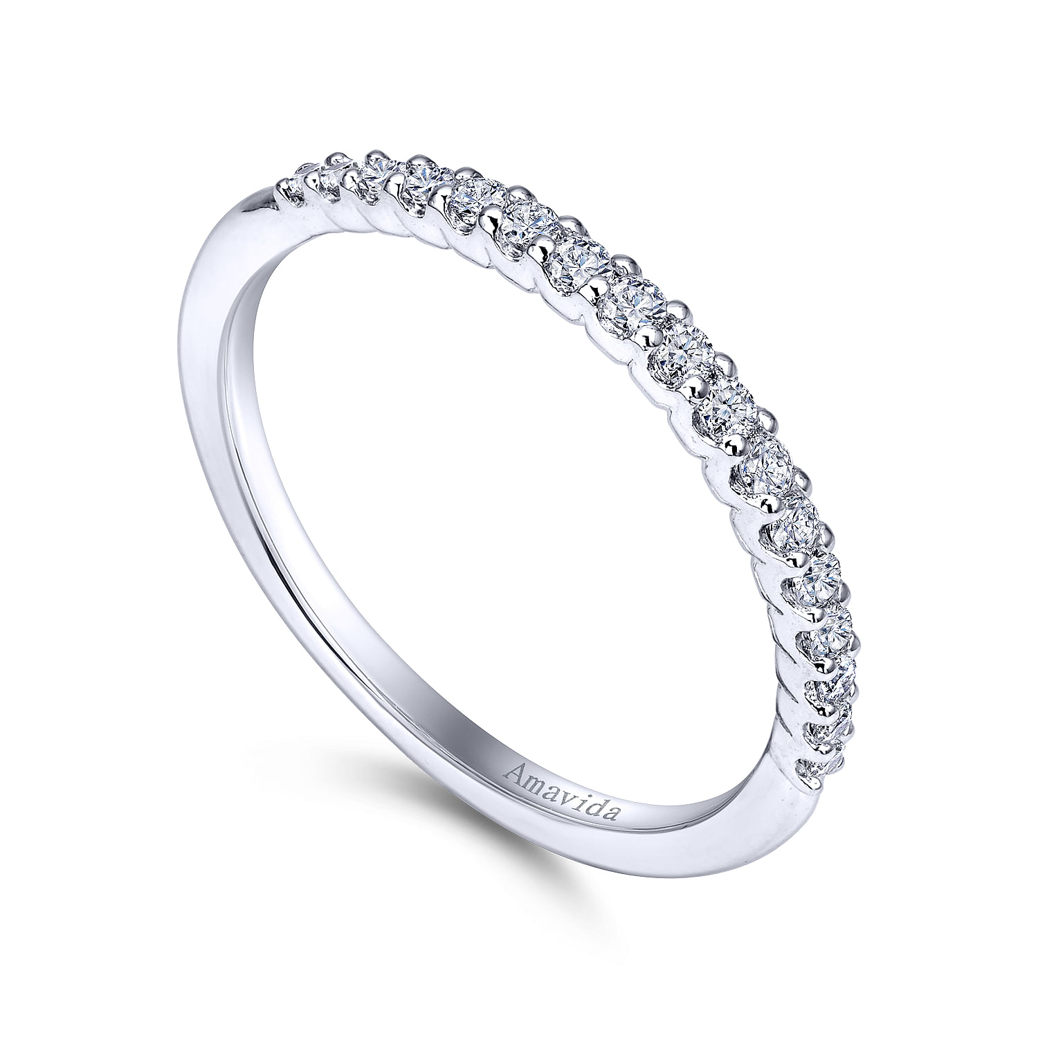 18k White Gold Contemporary Straight Wedding Band angle 3 18k White Gold Contemporary Straight Wedding Band angle 3