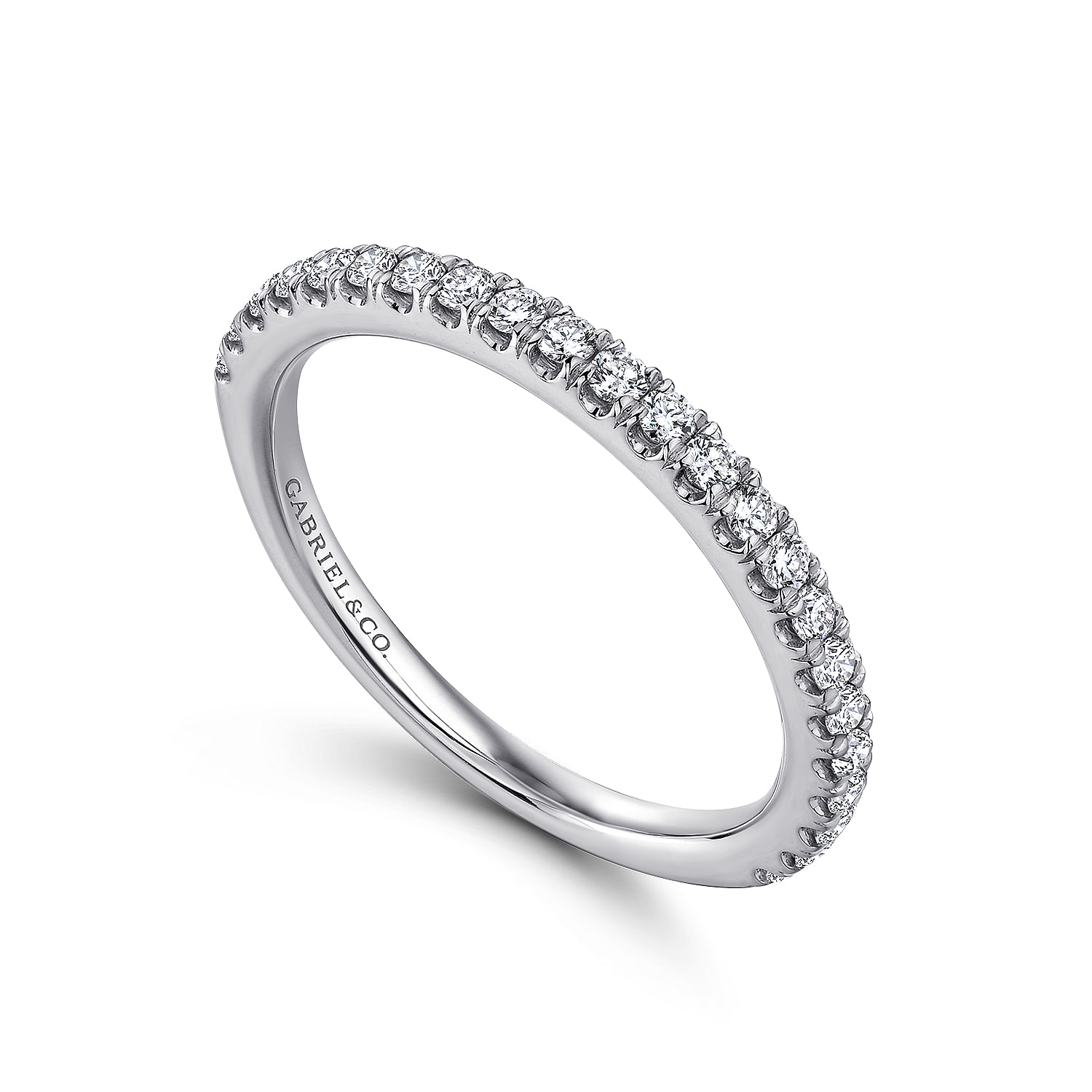 18k White Gold Contemporary Straight Wedding Band angle 3 18k White Gold Contemporary Straight Wedding Band angle 3