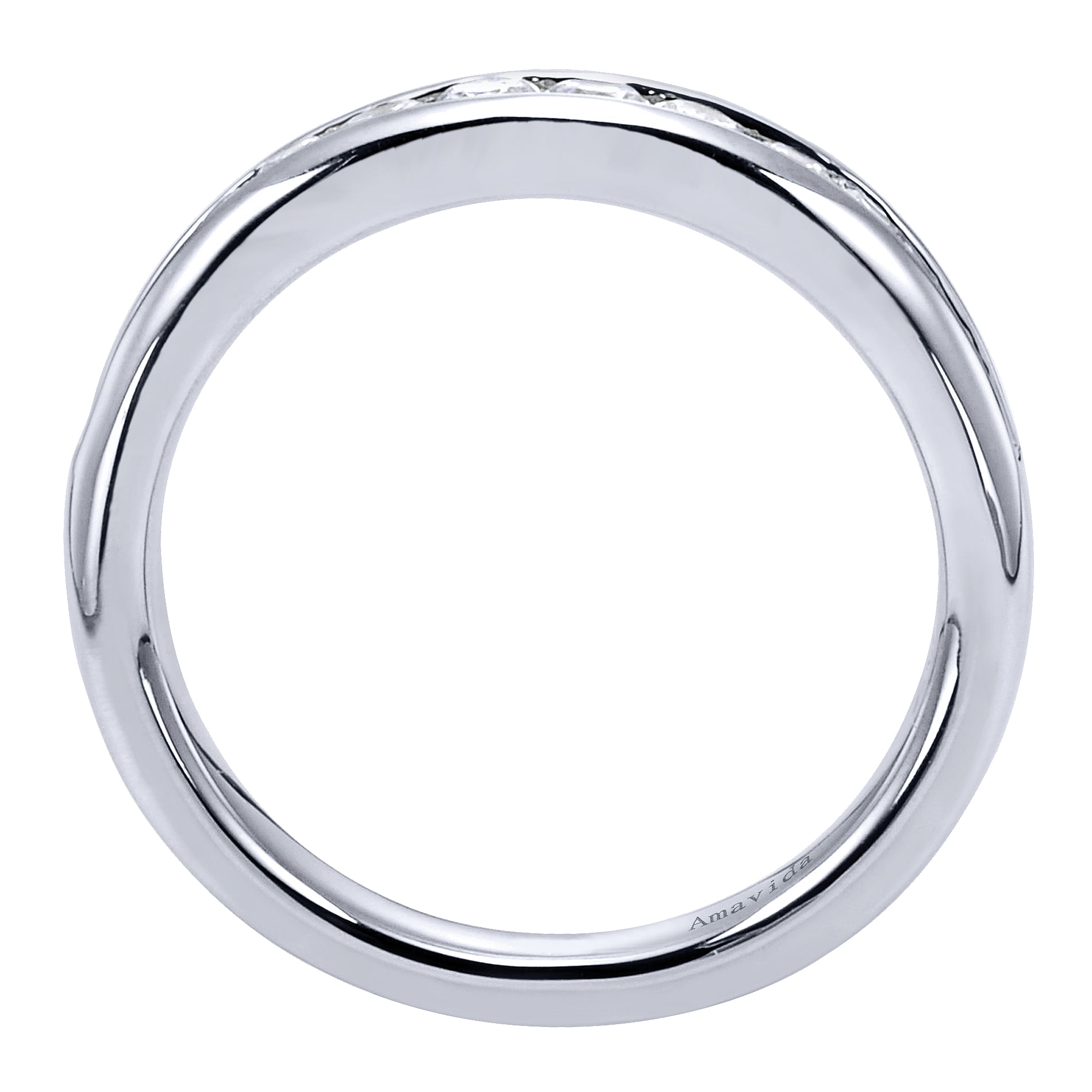 18k White Gold Contemporary Straight Wedding Band angle 2 18k White Gold Contemporary Straight Wedding Band angle 2