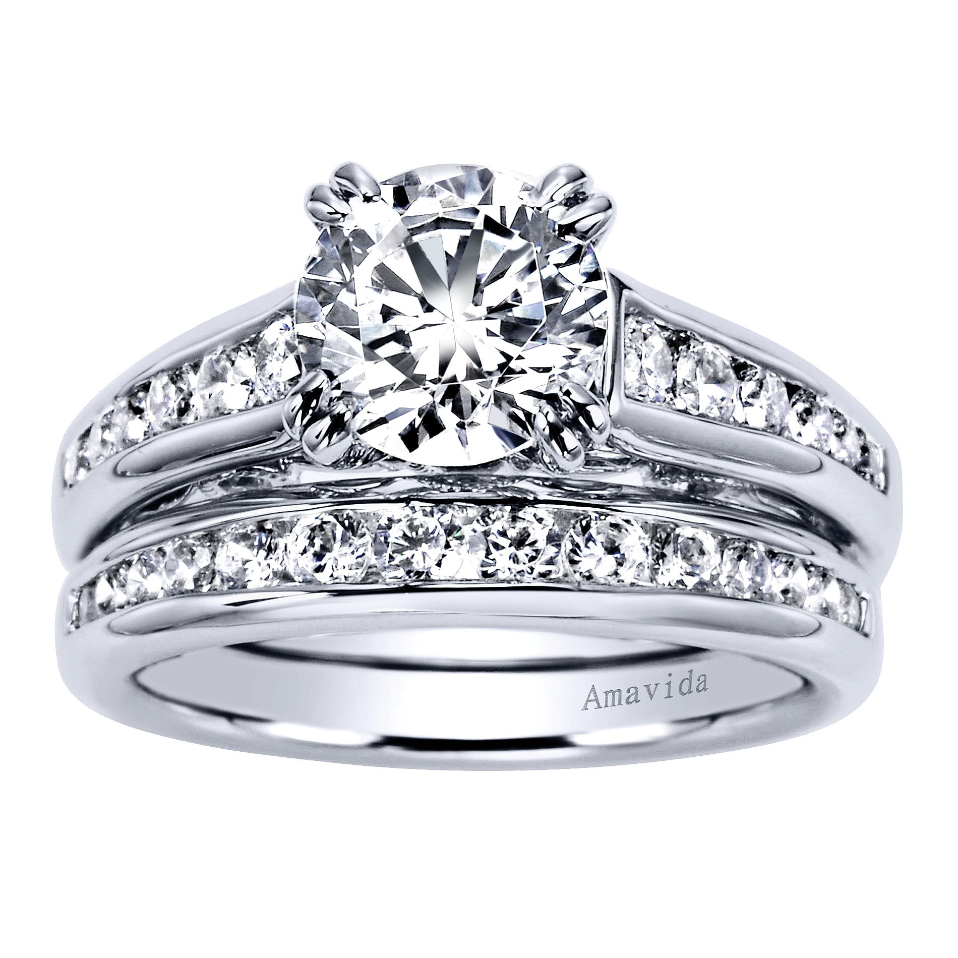 18k White Gold Contemporary Straight Wedding Band angle 4 18k White Gold Contemporary Straight Wedding Band angle 4