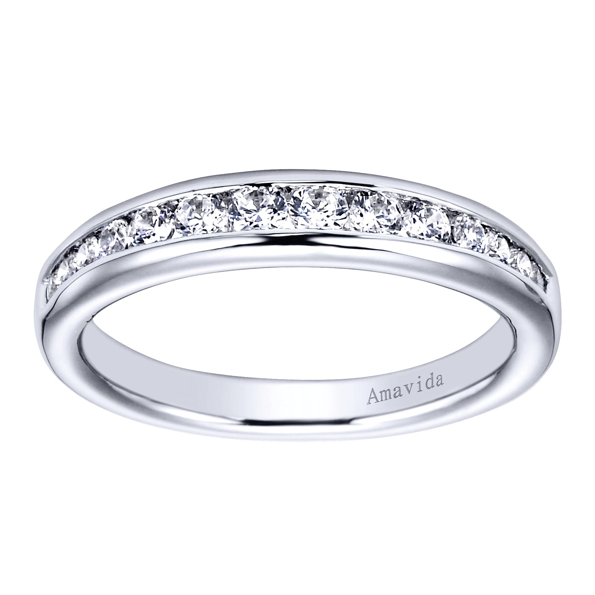 18k White Gold Contemporary Straight Wedding Band angle 5 18k White Gold Contemporary Straight Wedding Band angle 5