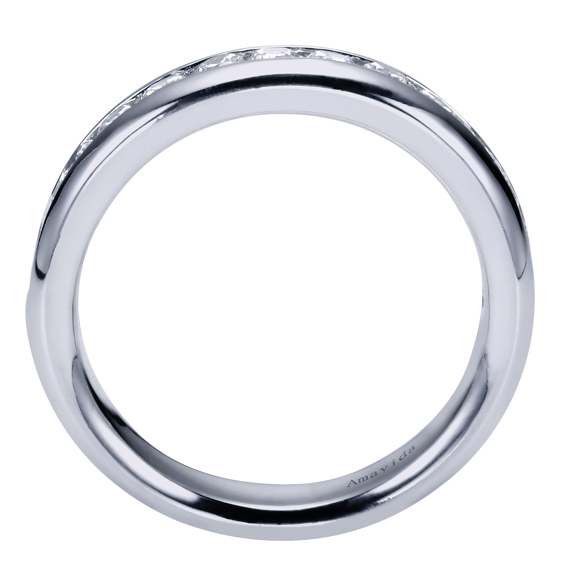 18k White Gold Contemporary Straight Wedding Band angle 2 18k White Gold Contemporary Straight Wedding Band angle 2