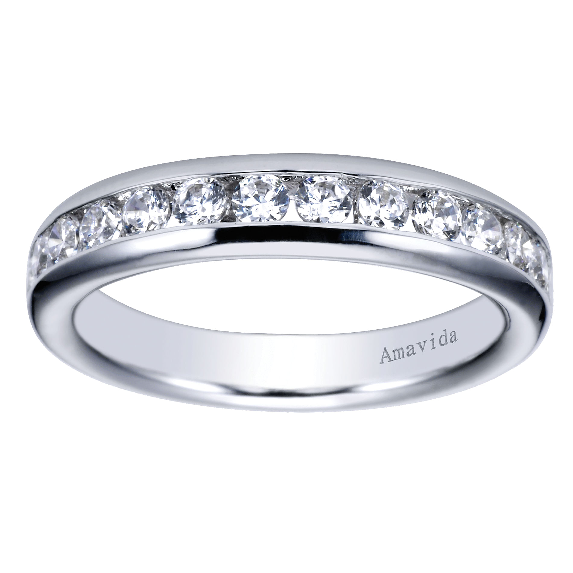 18k White Gold Contemporary Straight Wedding Band angle 5 18k White Gold Contemporary Straight Wedding Band angle 5