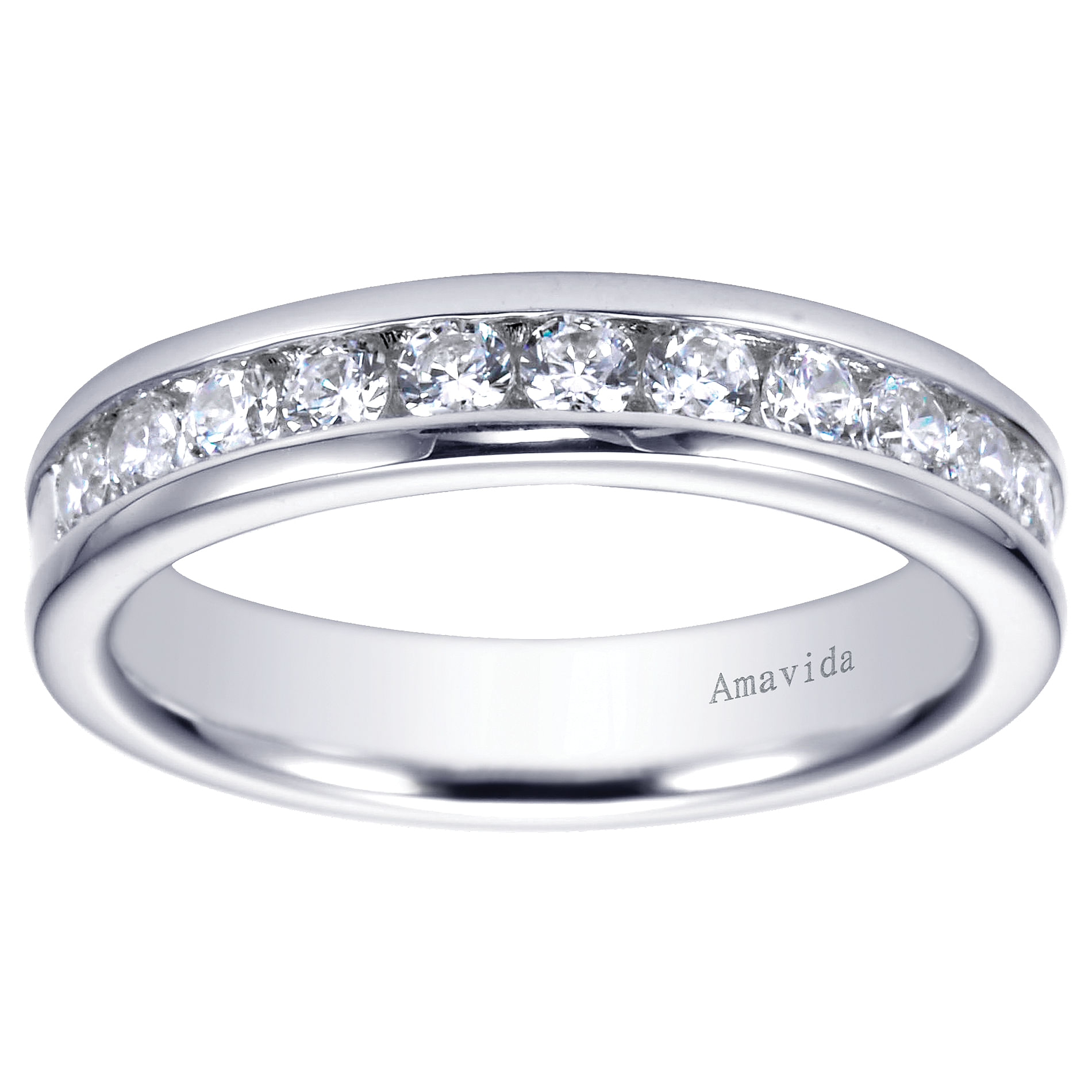 18k White Gold Contemporary Straight Wedding Band angle 5 18k White Gold Contemporary Straight Wedding Band angle 5