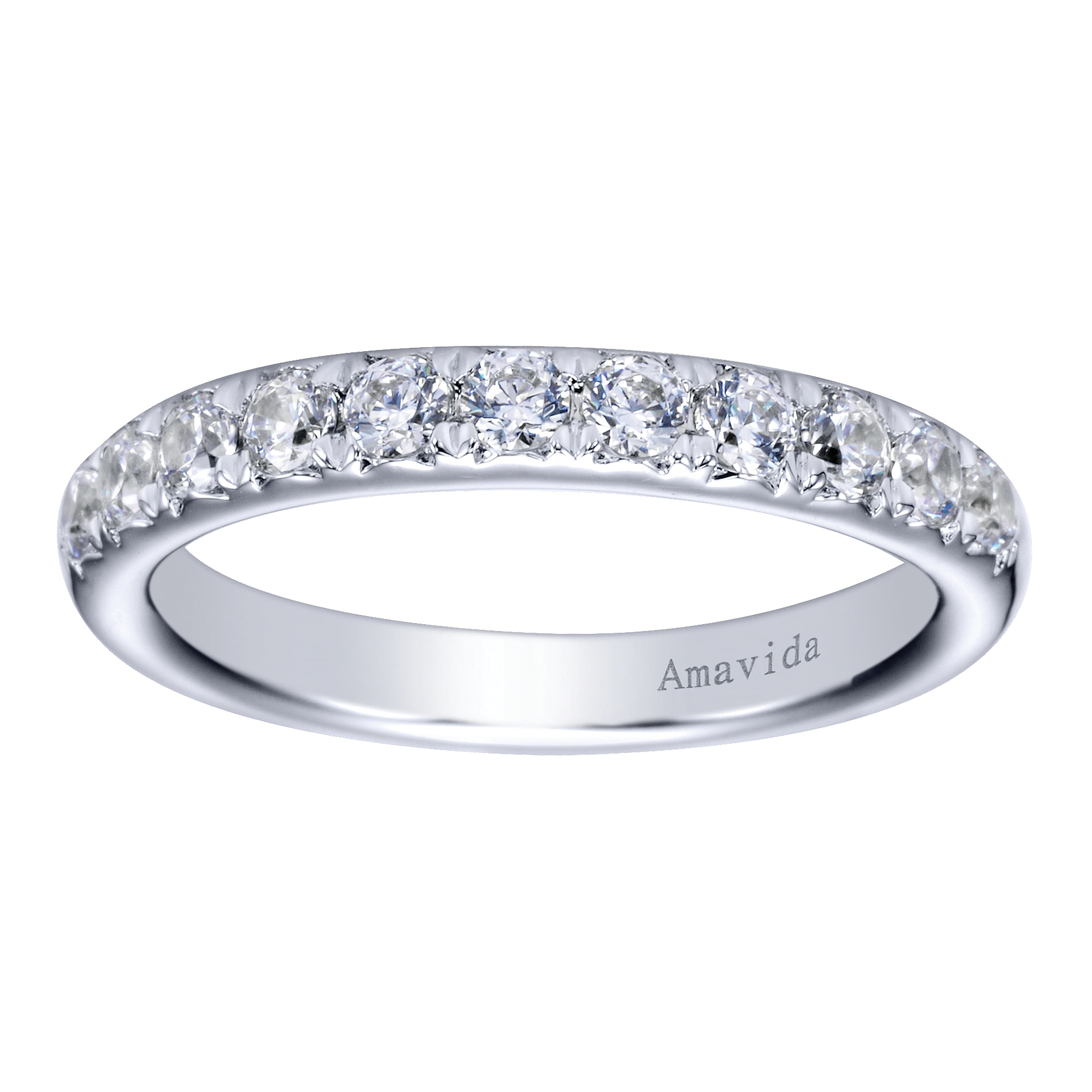 18k White Gold Contemporary Straight Wedding Band angle 5 18k White Gold Contemporary Straight Wedding Band angle 5