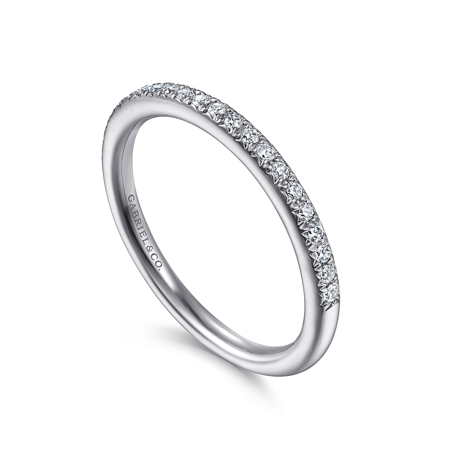 18k White Gold Contemporary Straight Wedding Band angle 3 18k White Gold Contemporary Straight Wedding Band angle 3